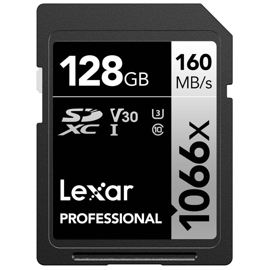کارت حافظه لکسار SDXC حرفه ای 128 گیگابایت 1066X UHS-I V30 U3