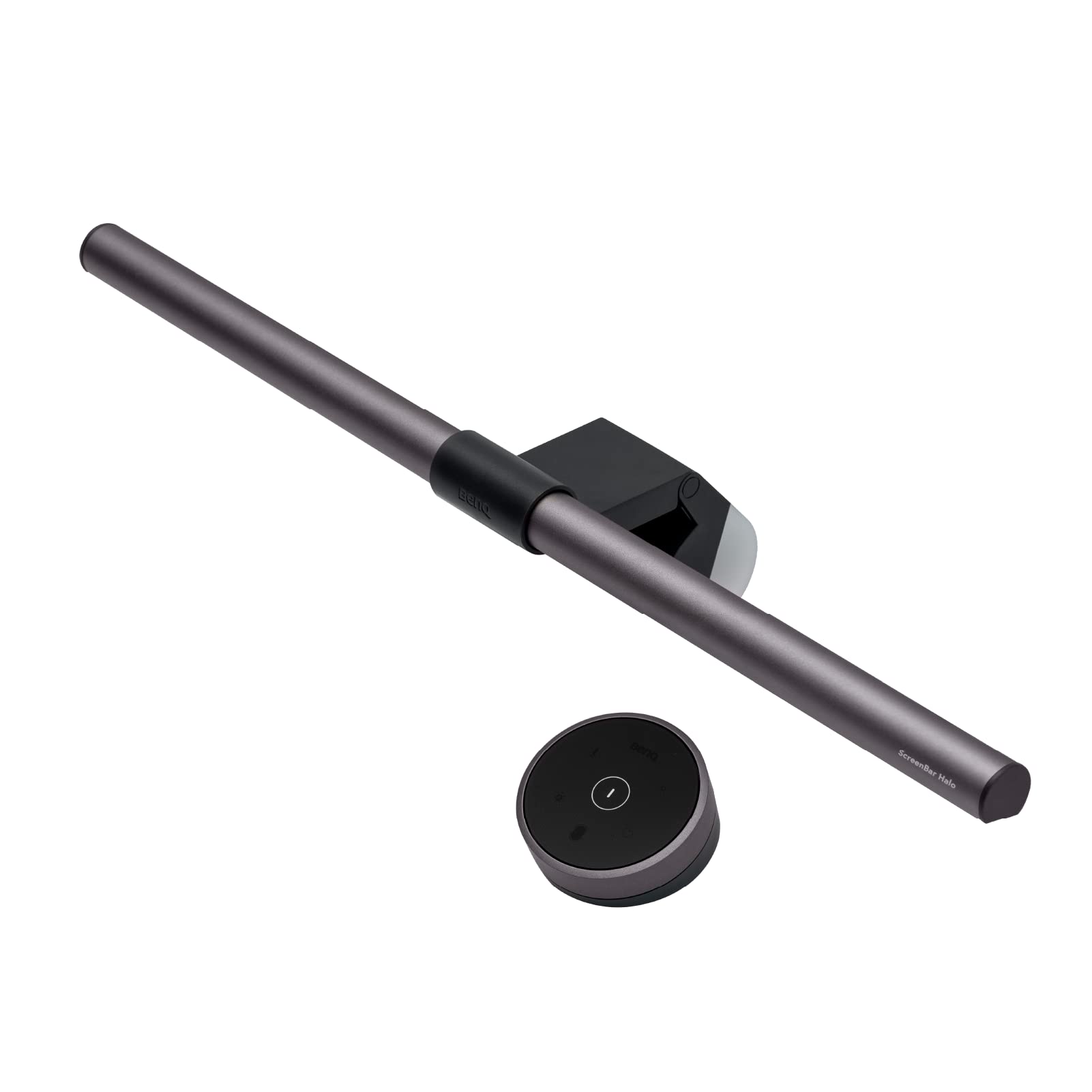 لامپ مانیتور LED BenQ ScreenBar Halo - کنترل بی‌سیم، روشنایی قابل تنظیم و دمای رنگ، نور مراقبت از چشم، بدون تابش صفحه، صرفه‌جویی در فضا، با نیروی USB بی‌سیم/پشت برنامه‌ریزی
