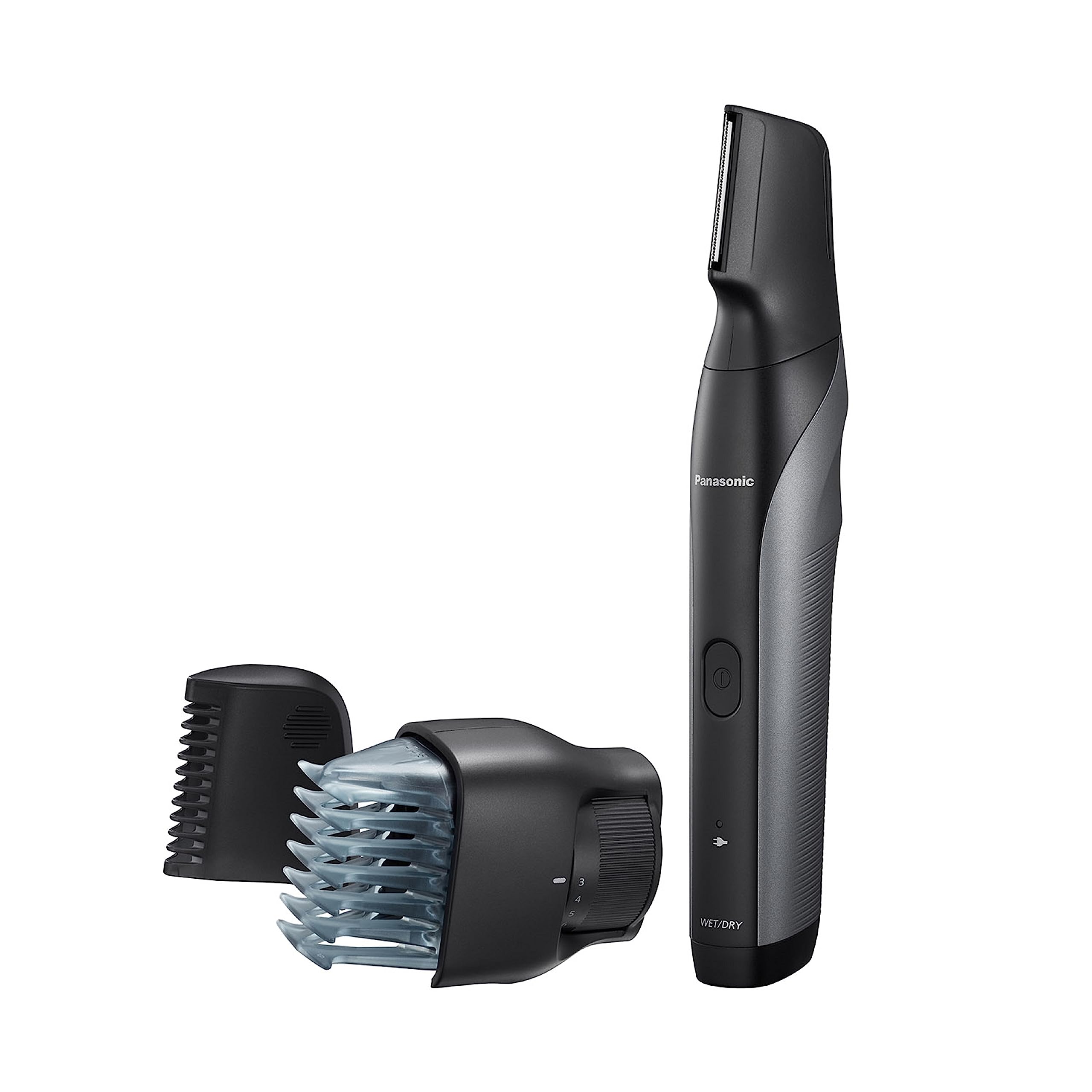 پاناسونیک Body Groomer برای مردان، تراش موی بدن برقی بی‌سیم تر و خشک با 2 پیوسته مخصوص، اصلاح چندجهته در مناطق حساس، مشکی، مجموعه 3 تکه‌ای ER-GK80-S