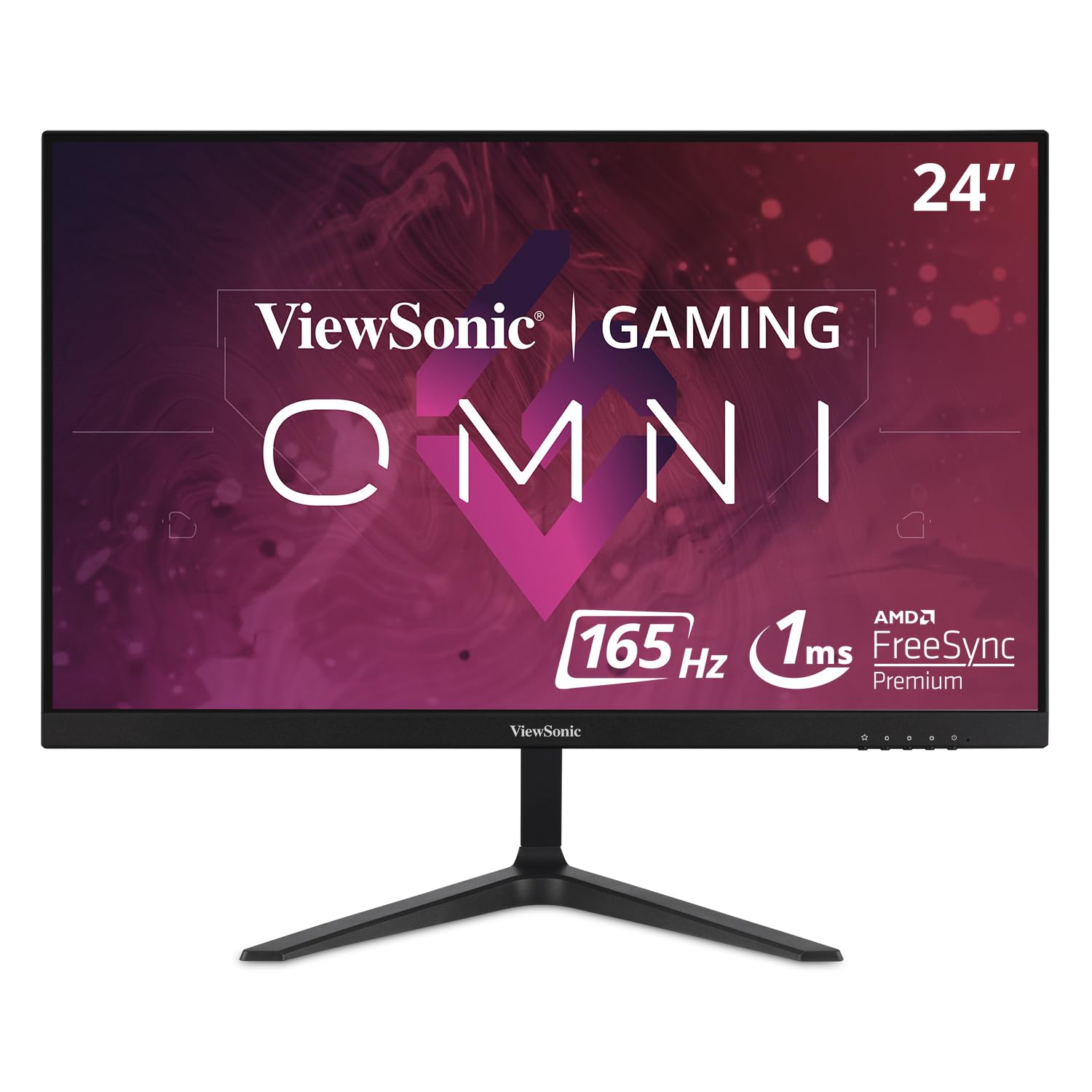 مانیتور بازی Viewsonic VX2418-P-MHD 24 اینچ با رزولوشن Full HD 1080p و نرخ به روزرسانی 165Hz و زمان پاسخ‌دهی 1 میلی‌ثانیه. این مانیتور دارای قاب بدون حاشیه، فناوری Adaptive-Sync و پورت‌های HDMI و Display Port می‌باشد.