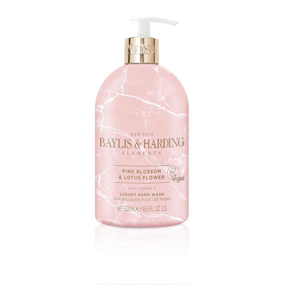 شستشو دست‌های گل بلوچ و گل لوتوس عناصر Baylis & Harding، 500 میلی لیتر | گیاهی | میوه‌ای، گلی و آب نارگیل | غنی شده با ویتامین E | مغذی و نرم‌کننده | بدون پارابن