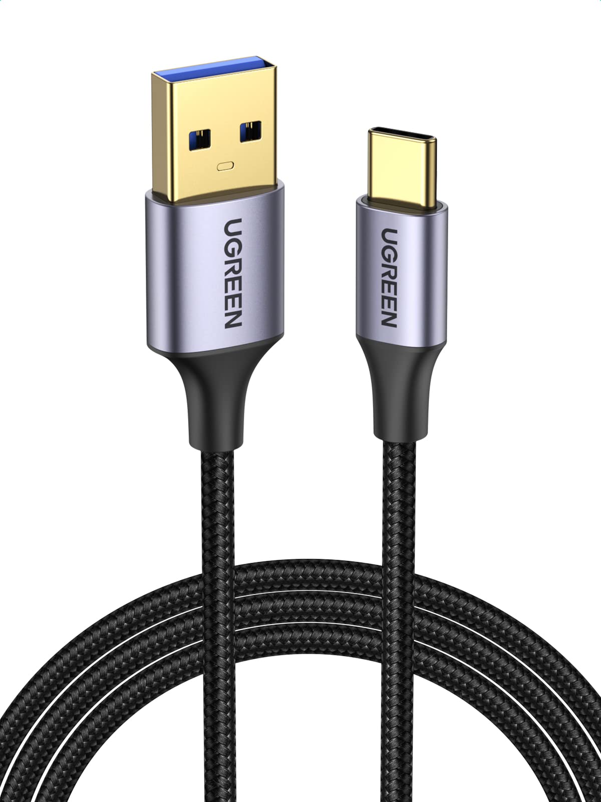 کابل UGREEN USB A به USB C 3.0 طول 2 متر، کابل انتقال داده 5Gbps نوع C، کابل شارژ سریع سازگار با گلکسی S25 الترا، آیفون 17-15، نوت 20 الترا، هوآوی P70 پرو، آیپد مینی 7/سوئیچ/کنترلر PS5