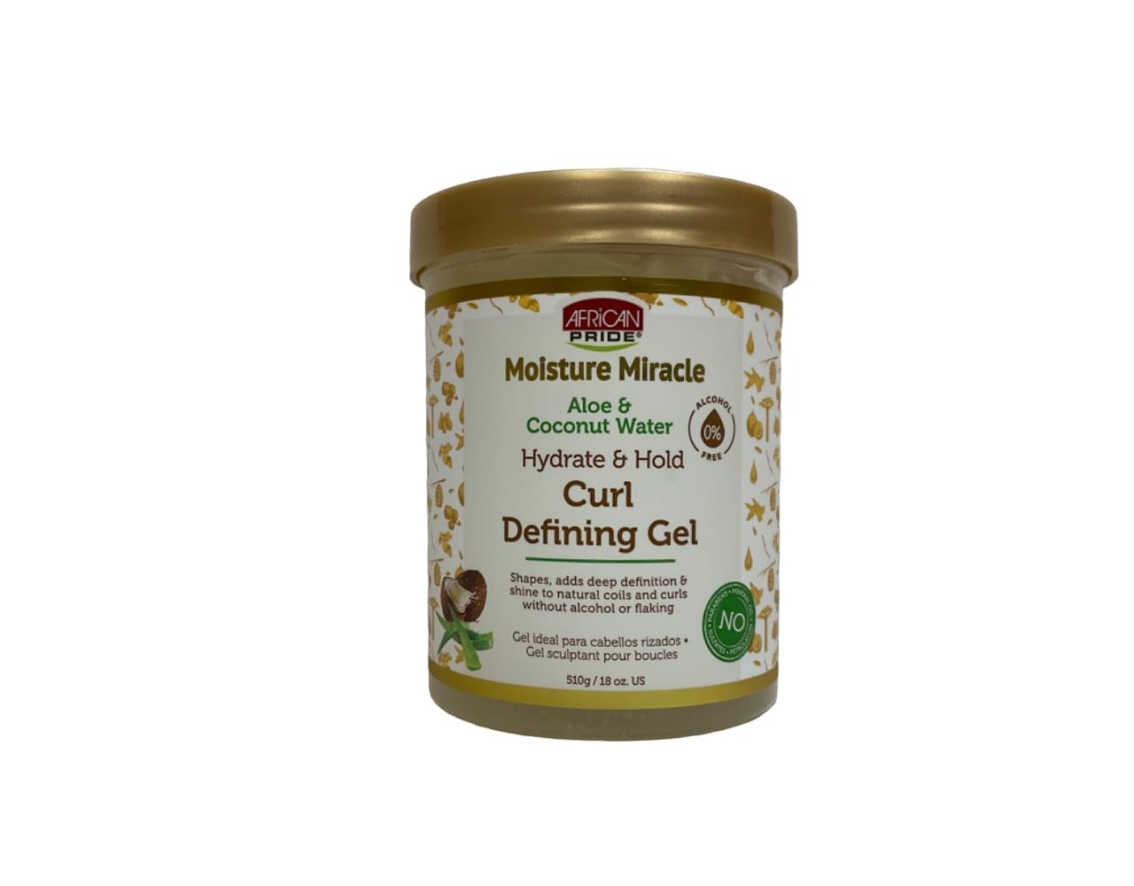 ژل تعریف کرن دهنده مو با آلوئه و آب نارگیل African Pride Moisture Miracle حجم 18 اونس
