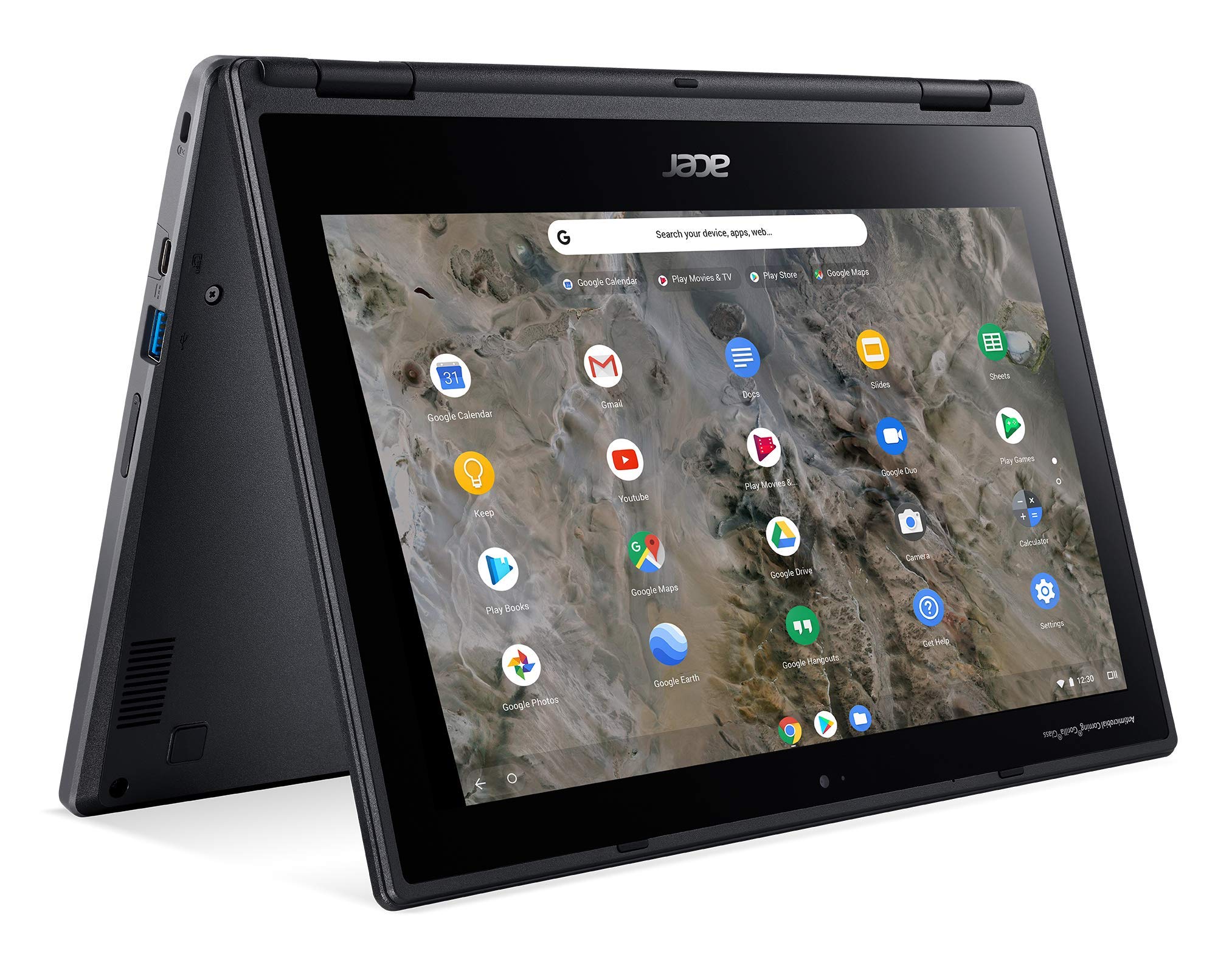 لپ تاپ چرخشی آسر Chromebook Spin R721T با صفحه نمایش لمسی 11.6 اینچی 2 در 1، 1366 × 768 - سری A6-9220C - 4 گیگابایت RAM - حافظه فلش 32 گیگابایتی، مشکی شل - سیستم عامل Chrome OS - گرافیک AMD Radeon R5 - (بازسازی شده)