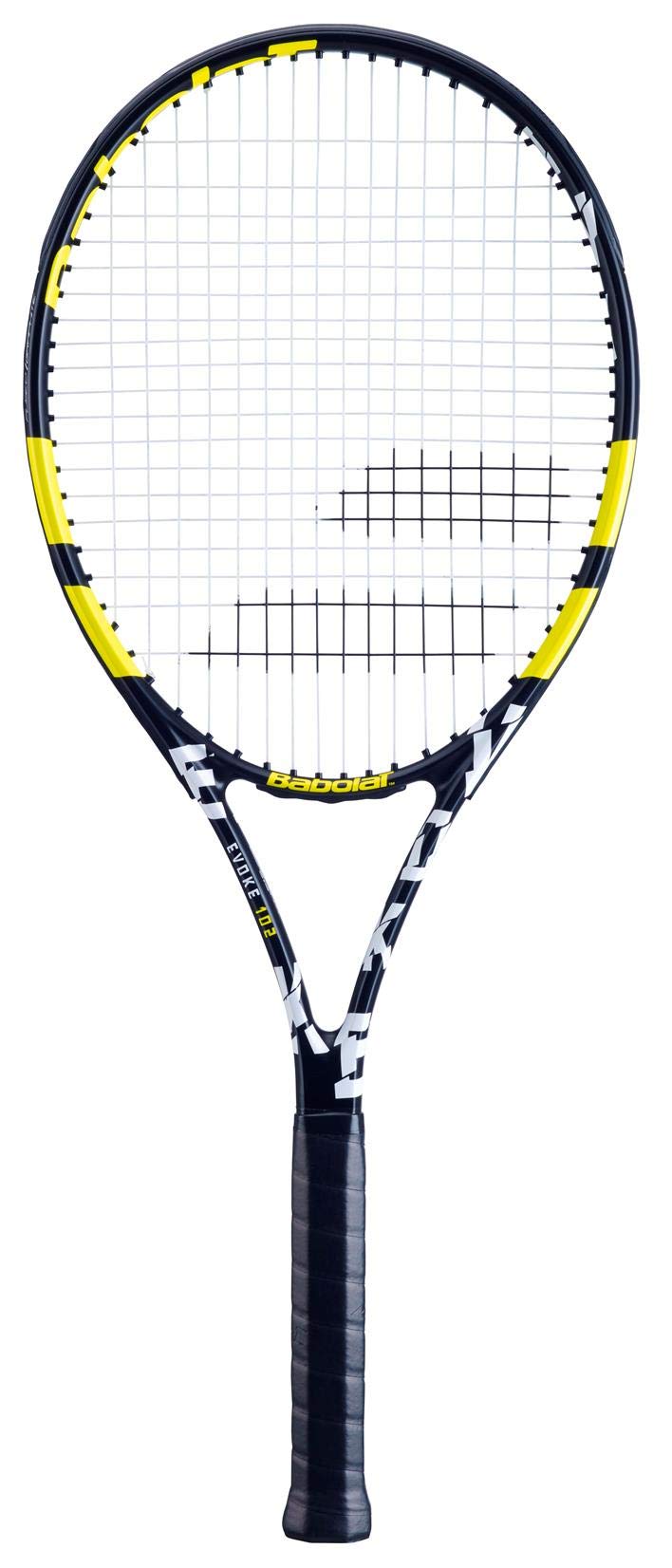 راکت تنیس Babolat Evoke 105 Strung (سیاه / زرد) 4 1/4 اینچ