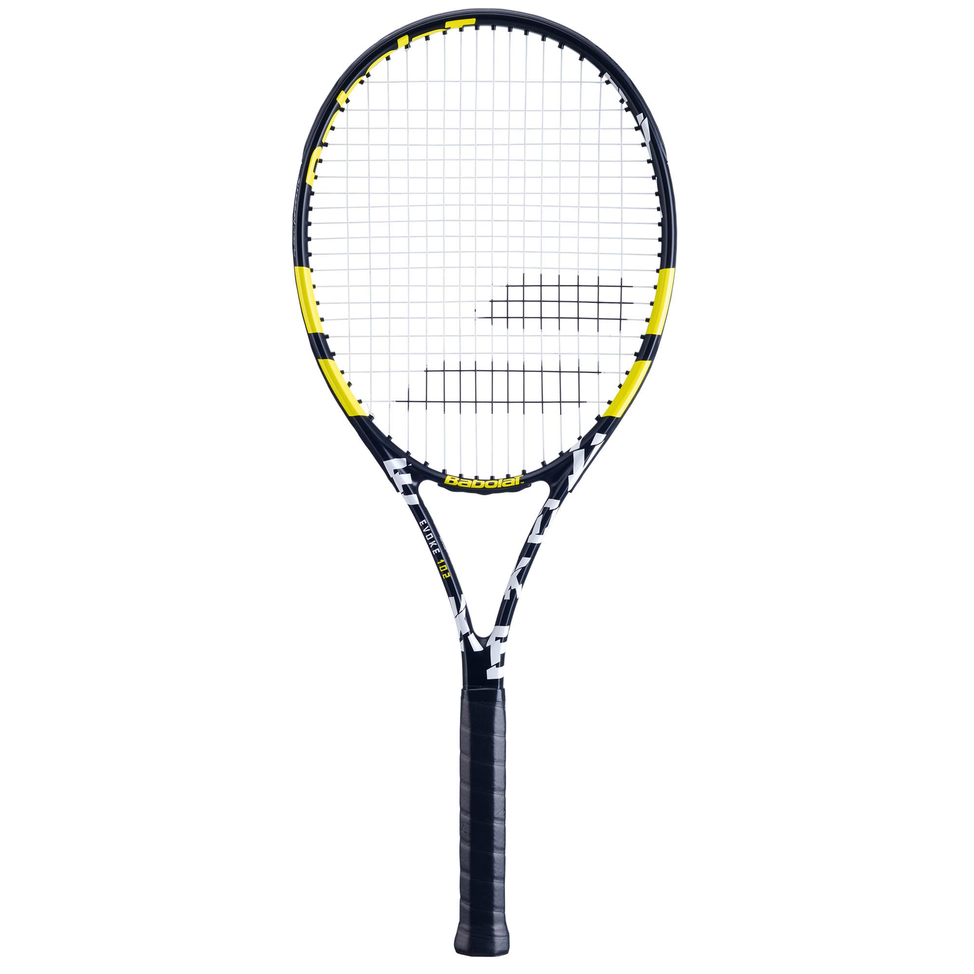 راکت تنیس BABOLAT EVOKE 102 121222 142-مشکی زرد گریپ 1 (برند فرانسوی)