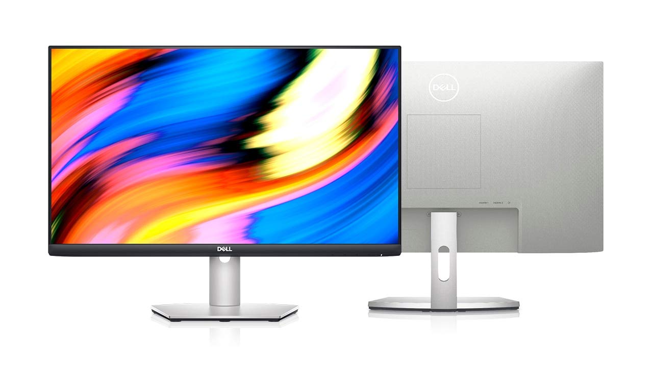 مانیتور LED IPS سری جدید Dell 2021؛ FHD (1920x1080) تا 75Hz؛ نسبت تصویر 16:9؛ زمان پاسخ 4 میلی‌ثانیه؛ HDMI؛ AMD FreeSync، VESA - نقره‌ای، باندل با کابل HDMI TC