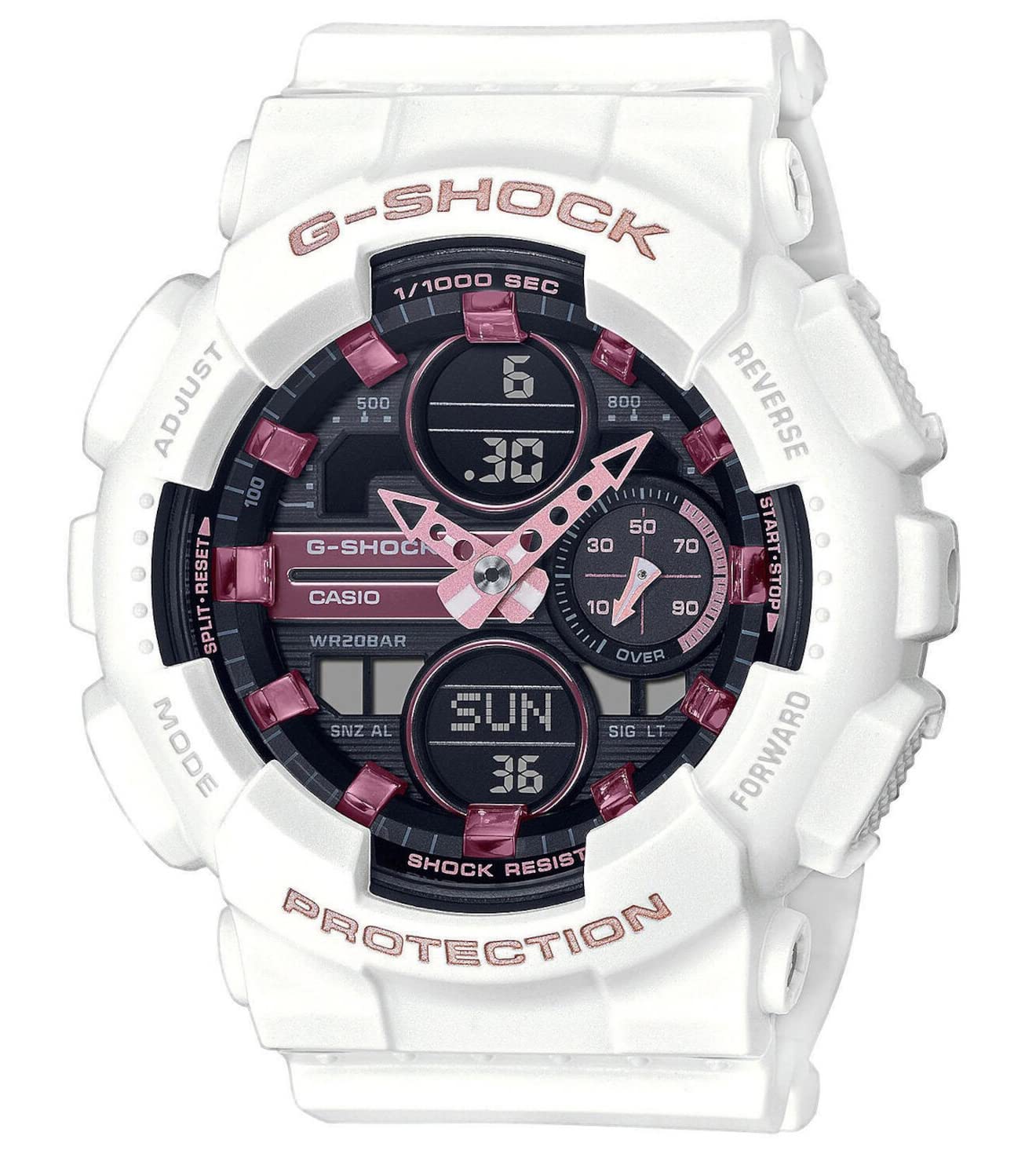مچ‌بند دیجیتال و آنالوگ G-Shock Casio GMA-S140M-7AER برای زنان، رنگ سفید