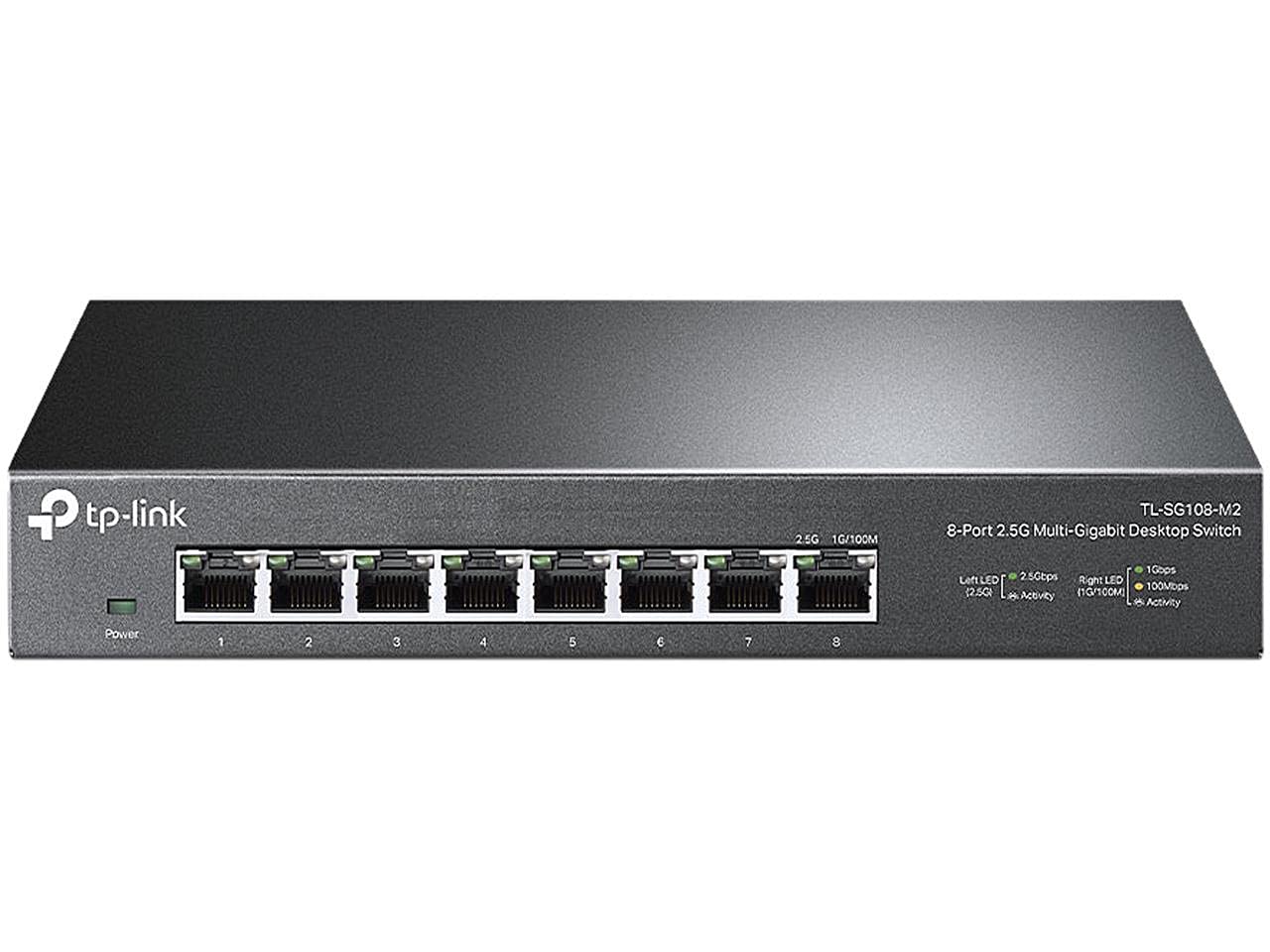 TP-Link TL-SG108-M2 | سوئیچ شبکه بدون مدیریت 8 پورت Multi-Gigabit، اسپلیتر اترنت | پهنای باند 2.5G | قابلیت Plug & Play | طراحی فلزی بدون فن | قابل نصب روی دسکتاپ/دیوار | 8 پورت | 2.5G