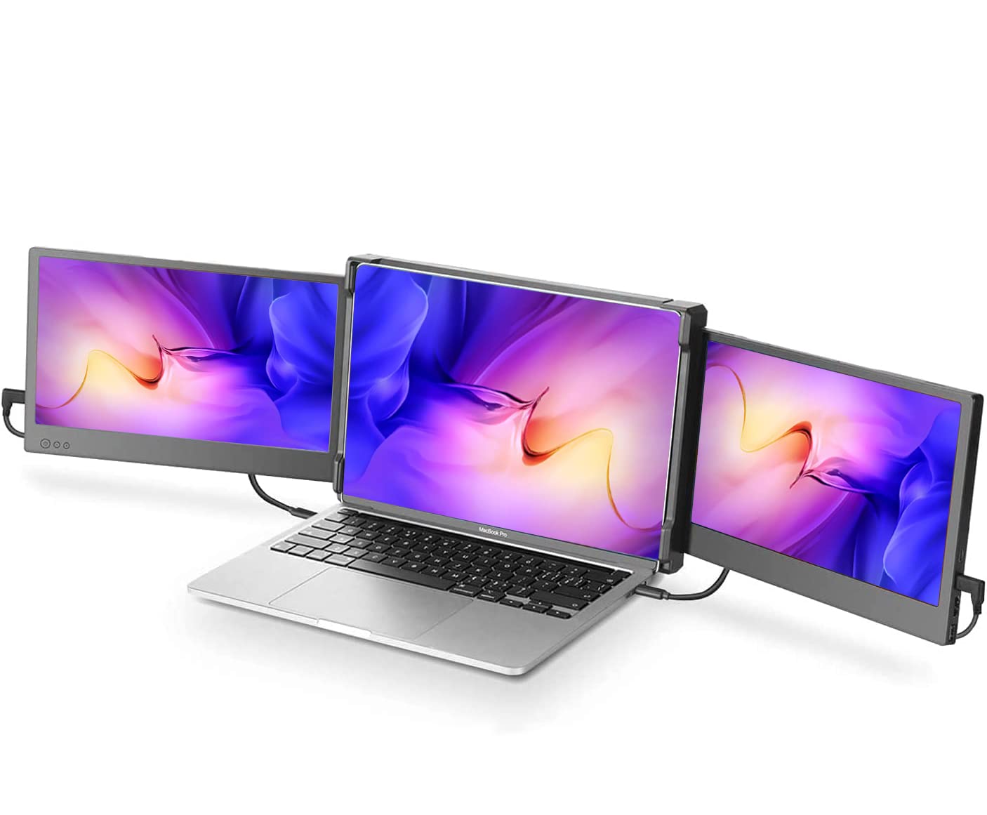 افزایش دهنده مانیتور لپ تاپ WESTHOD 12 اینچ، مانیتور قابل حمل برای لپ تاپ HDMI USB C صفحه‌های افزونگی FHD 1080P، پلاگ-اند-پلی تری-اسکرین برای لپ تاپ‌های 13”-16”