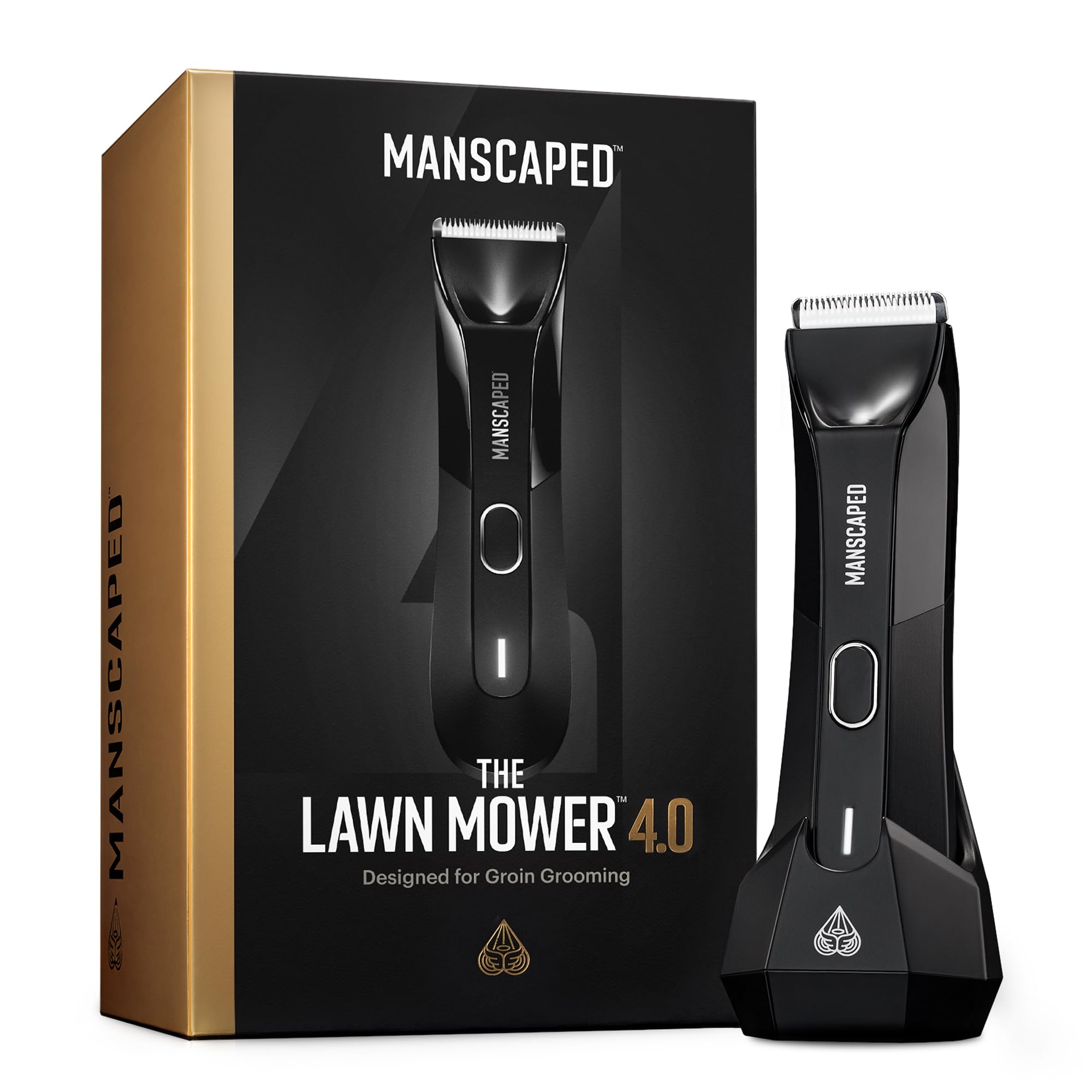 تراکم با یی The Lawn Mower 4.0، Electric Groin Hair Trimmer، Replaceable SkinSafe تراکم Groin Hair Trimmer Ceramic Blade Heads، Waterproof Wet/Dry Clippers، Rechargeable، Wireless Charging، Male Hygiene Grooming Razor و چلچله کننده افزایش دهنده روشنایی دهنده خورشیدی سبز The lawn mower 4.0