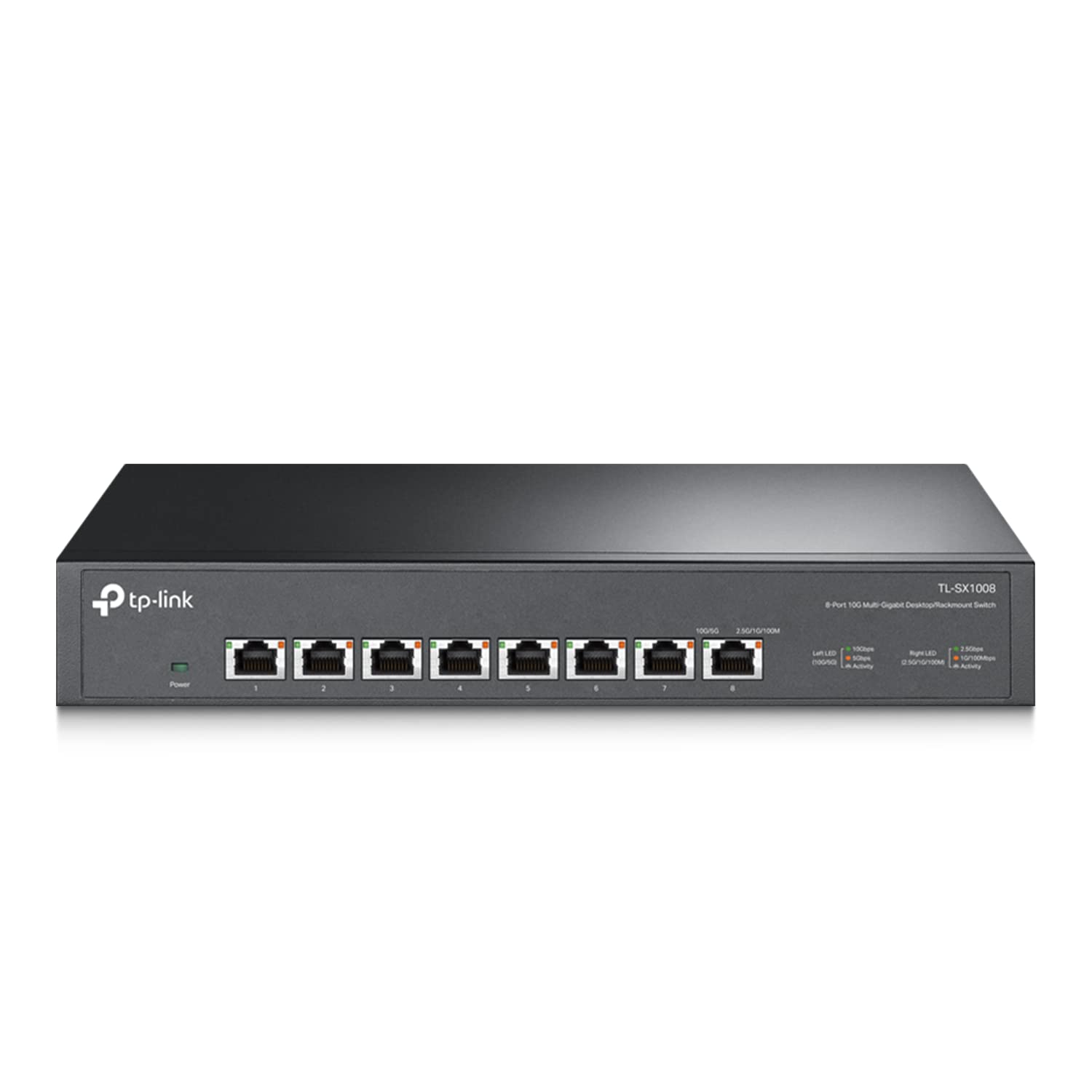 TP-Link TL-SX1008 | سوئیچ اترنت بدون مدیریت 8 پورت 10G/Multi-Gig | دسکتاپ/رک‌مونت | پلاگ اند پلی | قاب فلزی محکم | مذاکره‌ی خودکار سرعت 8 پورت | 10G