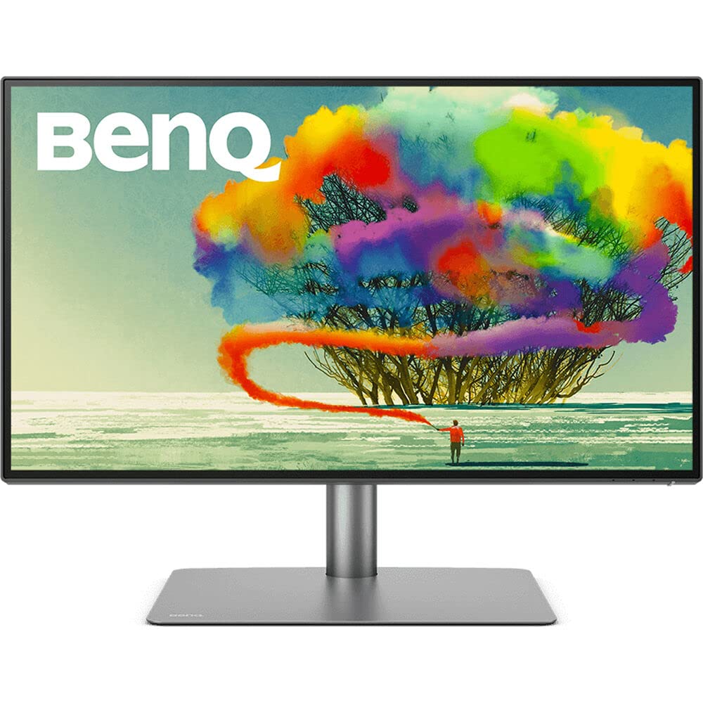 صفحه‌نمایش BenQ PD2725U Thunderbolt 3 برای مک‌بوک 27 اینچ 4K UHD | 100٪ Rec.709 & sRGB, 95٪ P3 | IPS | DeltaE ≤ 3 | پانتون | گزارش کالیبره | ارگونومیک | USB-C (65W) | زنجیره‌ای دیزی (تاریخچه)، سیاه 27 اینچ.