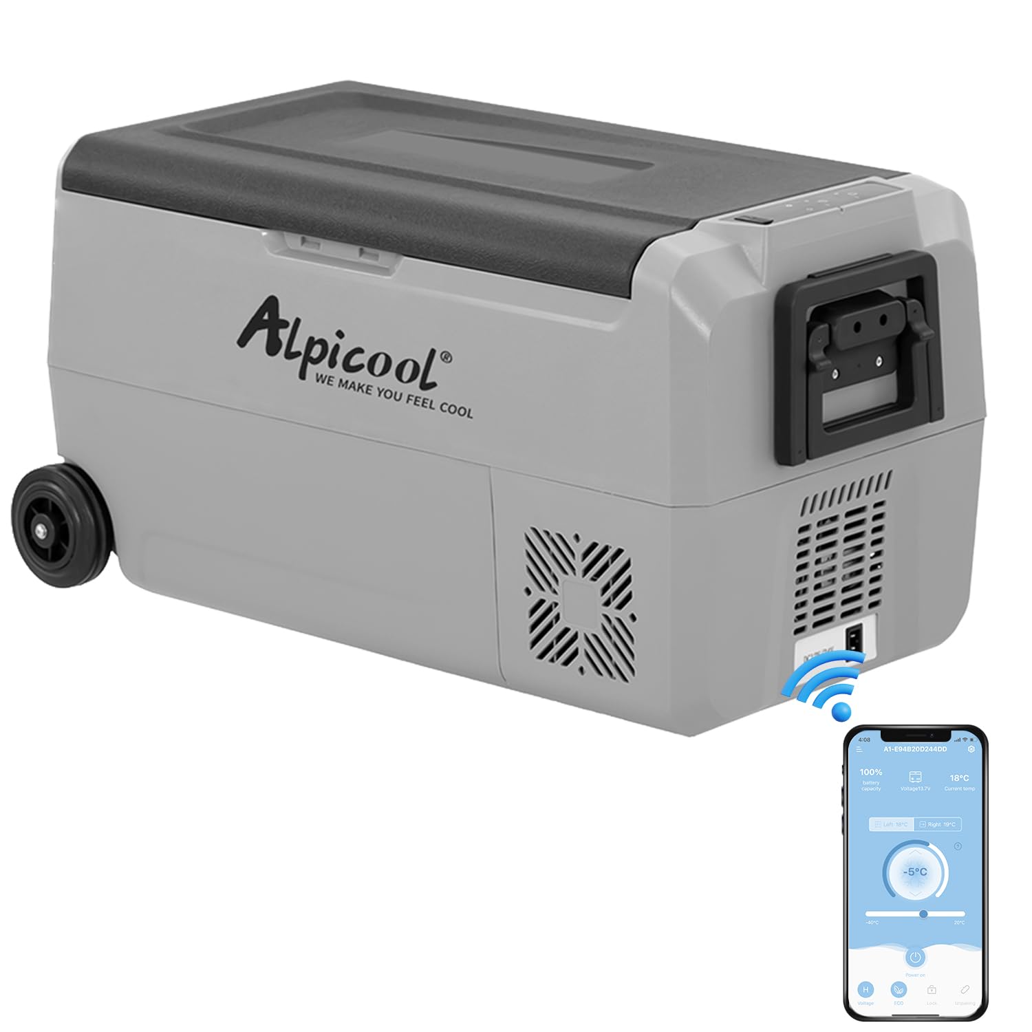 یخچال قابل حمل Alpicool T36 با ظرفیت ۳۶ لیتری، دوازده ولت و بیست و چهار ولت، باکس خنک کننده الکتریکی، جعبه یخچال کوچک برای اتومبیل، کمپینگ، کامیون، قایق و پریز با پورت USB