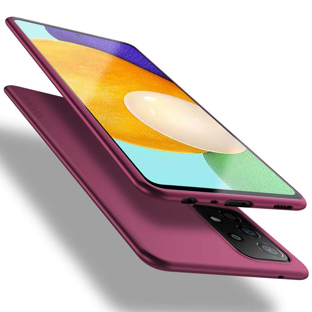 کاور پشتی موبایل Samsung Galaxy A52 5G سطح X-سطح نازل نرم TPU فوق العاده باریک [سری نگهبان] قاب پشتی تلفن A52 5G با پوشش مات محافظ سبک، سازگار با موبایل Samsung A52 4G/5G - رنگ قرمز شراب