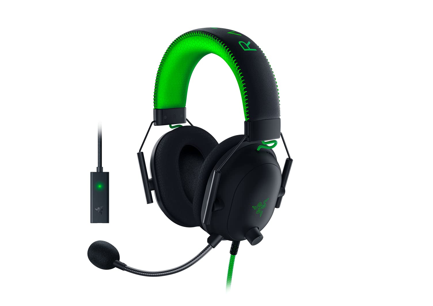 هدست بازی سیمی Razer BlackShark V2 ویژه - صدای فضایی THX، میکروفون HyperClear Cardioid با کارت صوتی USB، سازگاری پیشرفته با صدای محیطی رایگان - مشکی Blackshark V2 مشکی