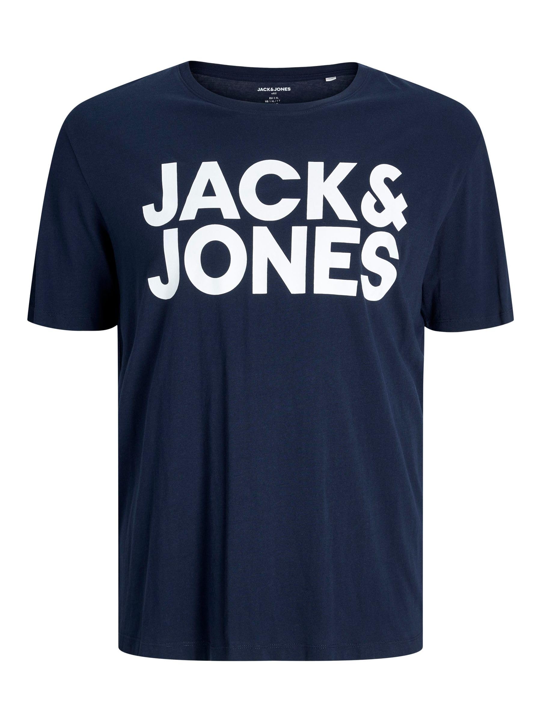 پیراهن گردن تی شرت مردانه Jack & Jones (بسته‌ای شامل ۱ عدد) سایز ۶XL نیوی بلیزر