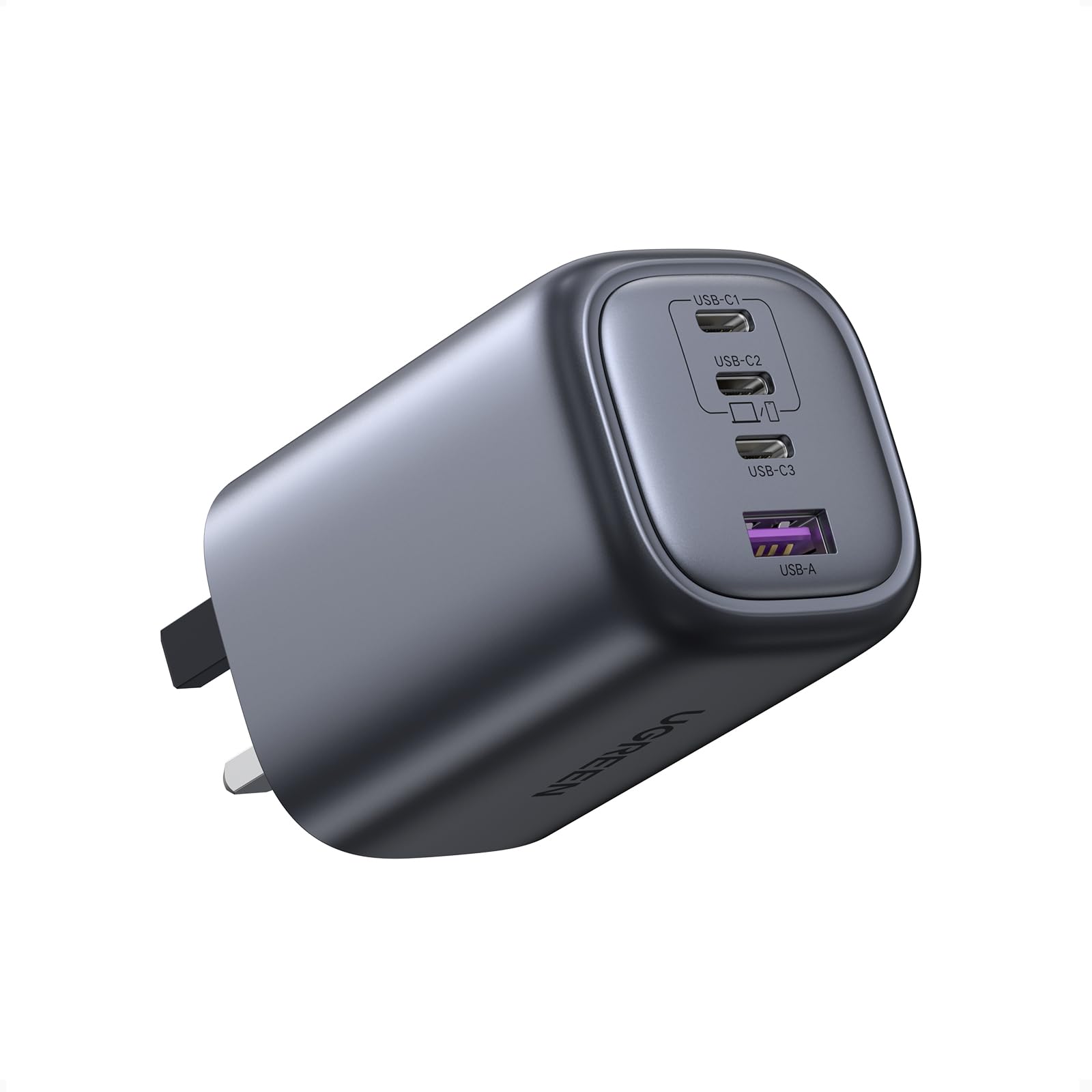 UGREEN Nexode 100W شارژر USB C 4-پورت GaN آداپتور شارژر لپ تاپ تایپ سی دیواری سریع برای MacBook Pro/Air، HP/Dell/Lenovo، iPhone 16 Pro Max، Galaxy Tab/S25 Ultra/S24، Steam Deck، و غیره 4 پورت