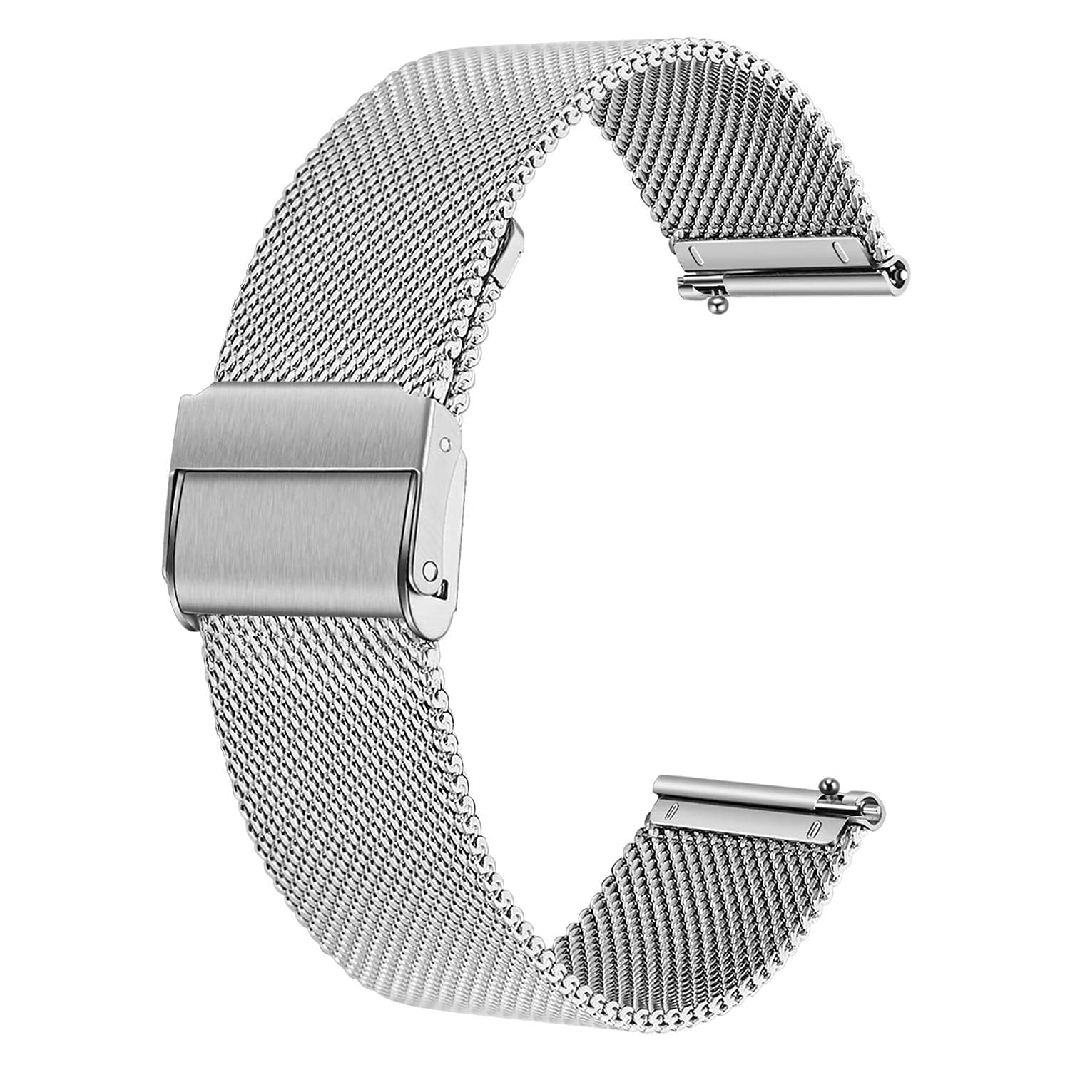 Quick Release Watch Strap,Mesh Woven Metal Watch Band for Men and Women,Universal Strap for Smart Watches and Seiko Watches 20 mm Silver