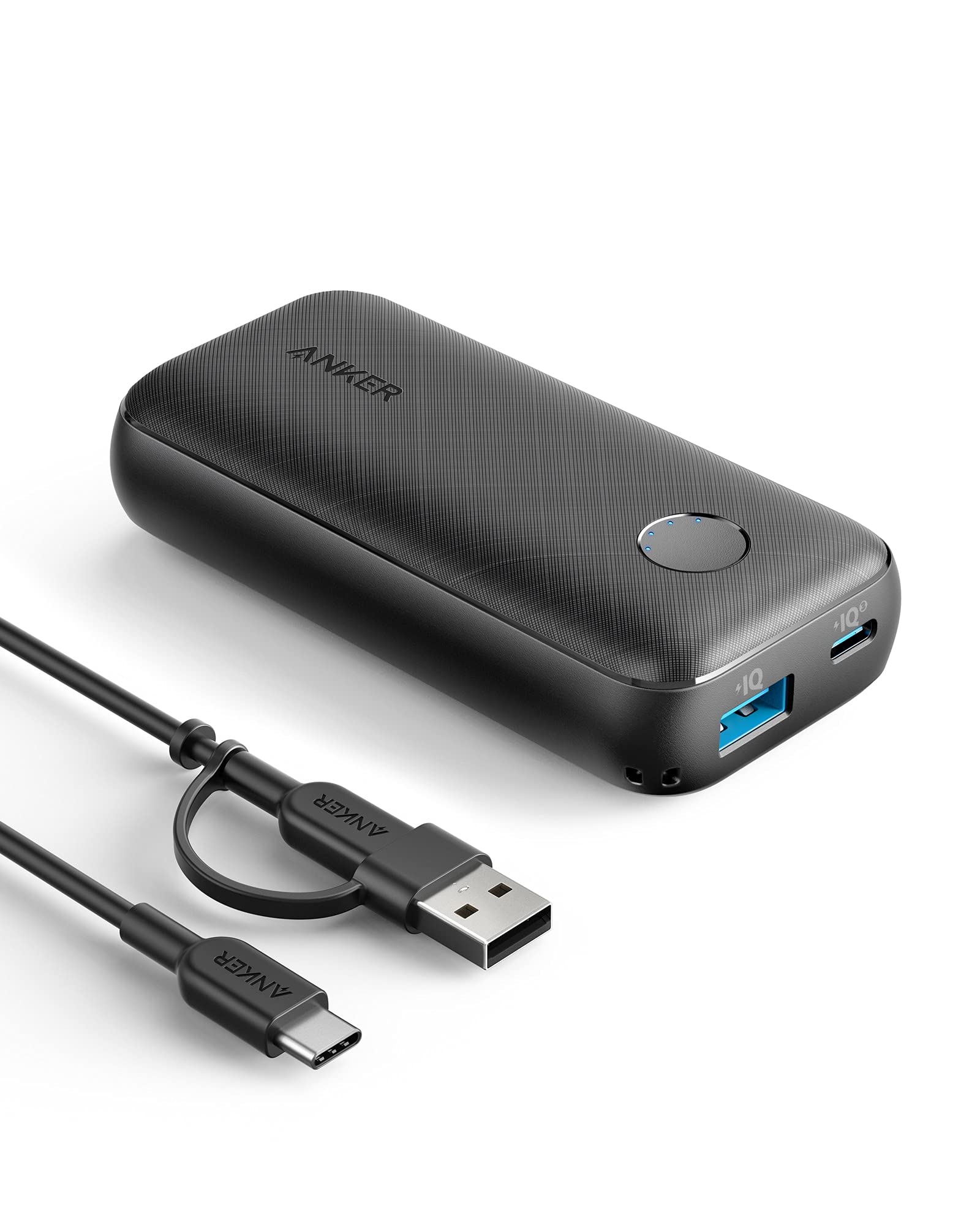 شارژر قابل حمل Anker، پاور بانک 10000mAh با USB-C Power Delivery (25W)، PowerCore 10000 Redux برای آیفون 16/15/14/13/Mini/Pro/Pro Max/XR/XS، سامسونگ S24/S23، هوآوی، شیائومی، ویوو، آیپد و دیگر دستگاه‌ها رنگ مشکی