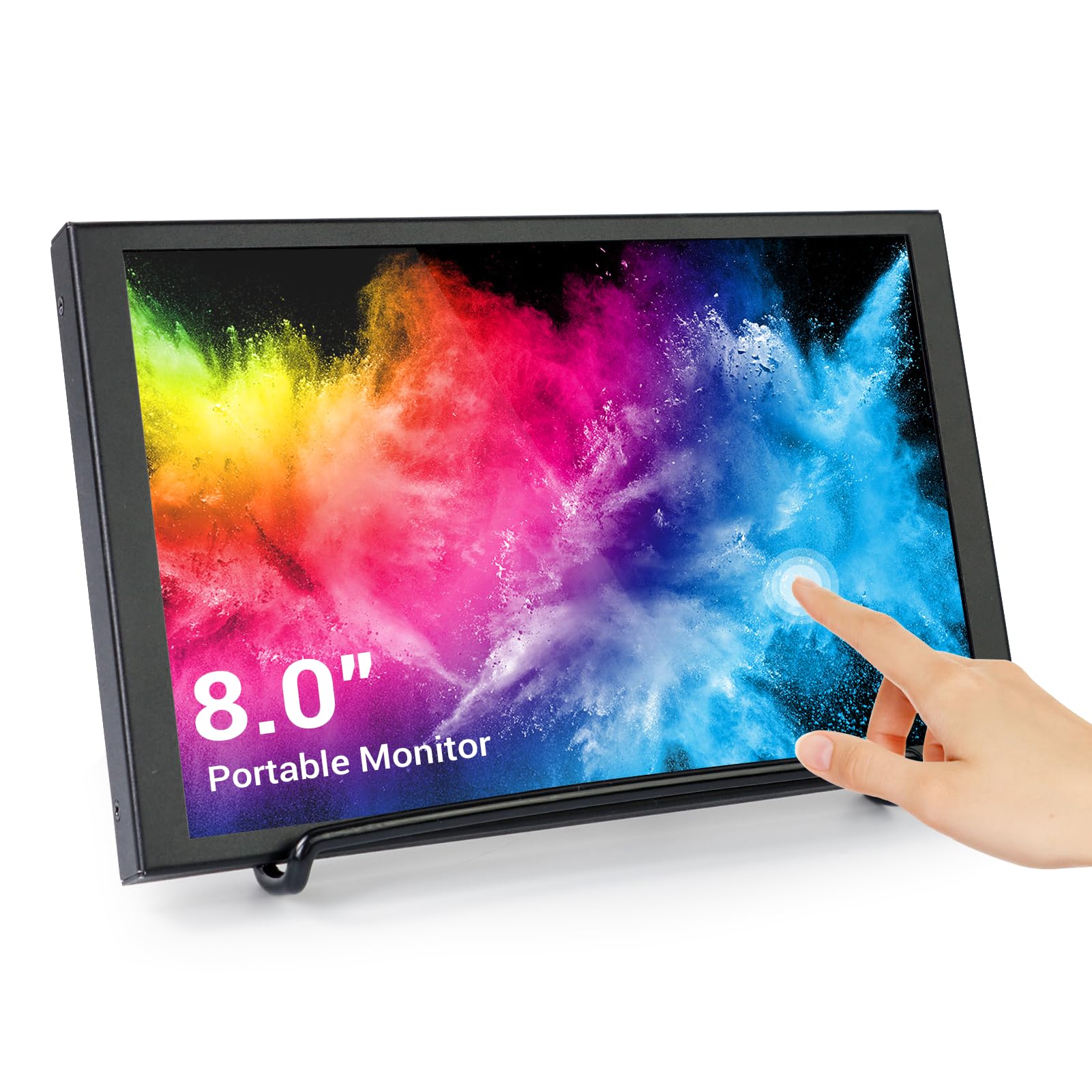 مانیتور لمسی 8 اینچی ELECROW صفحه نمایش قابل حمل با پورت HDMI صفحه نمایش LCD 1280x800 سازگار با Raspberry Pi PC Jetson Nano کنسول‌های بازی 8 اینچ با قاب فلزی