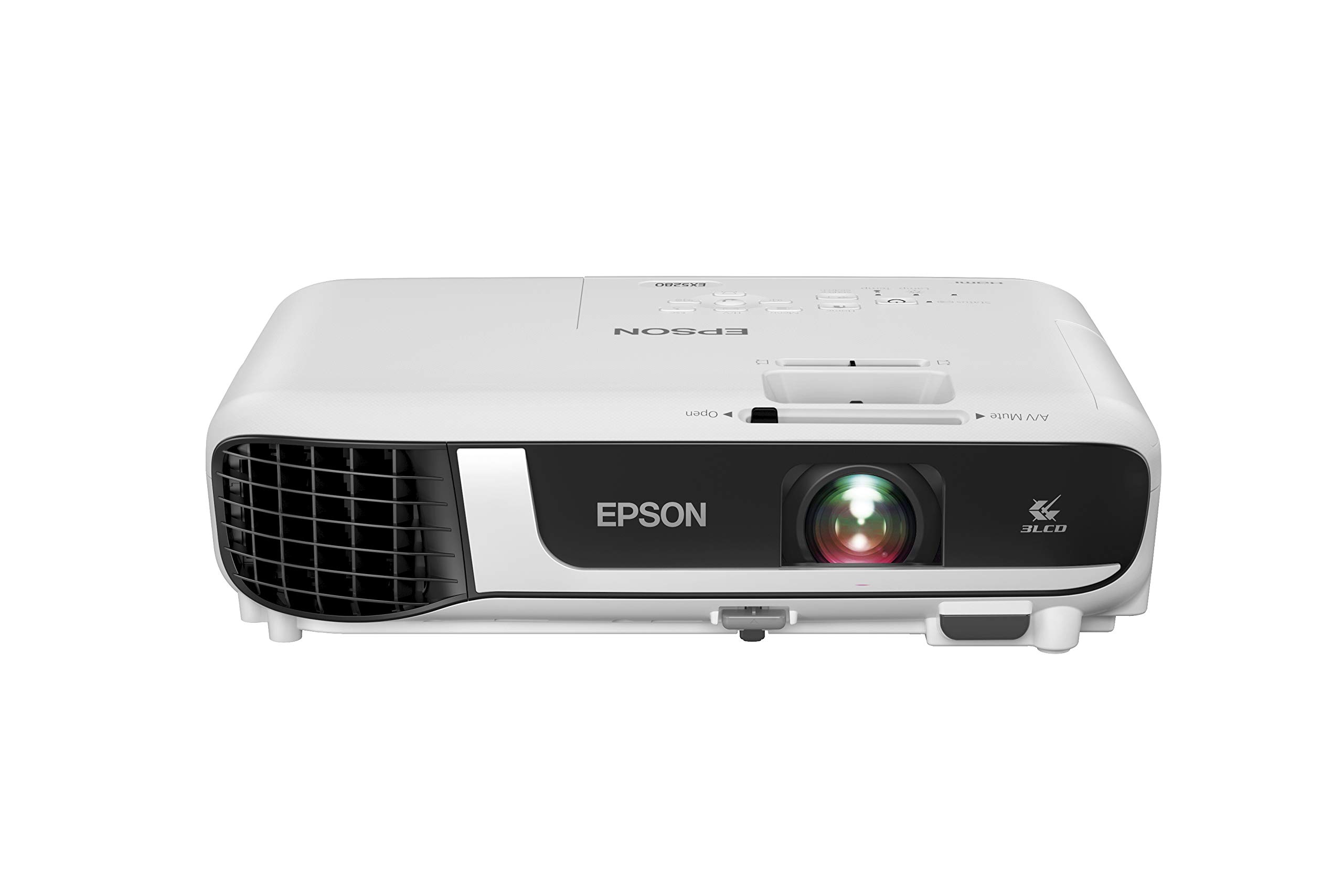 پروژکتور Epson EX5280 3LCD XGA با 3 چیپ، روشنایی رنگ 3,800 لومن، روشنایی سفید 3,800 لومن، HDMI، بلندگو داخلی، نسبت کنتراست 16,000:1 EX5280 - جدید
