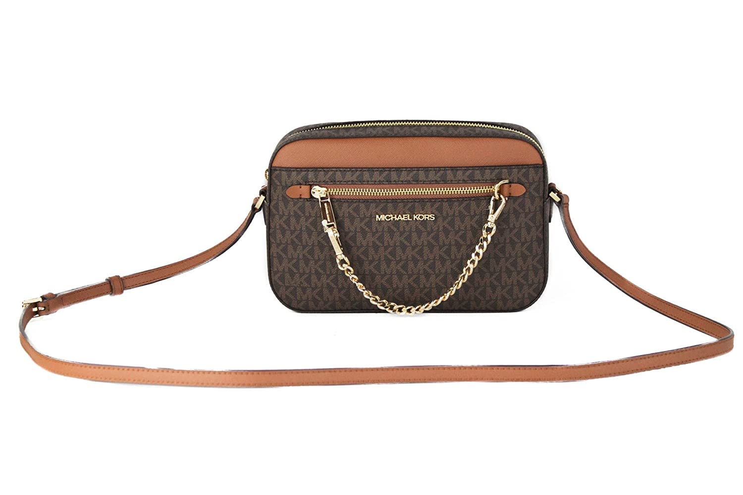 مایکل کورز زنانه شرق غرب زنجیر Crossbody قهوه ای