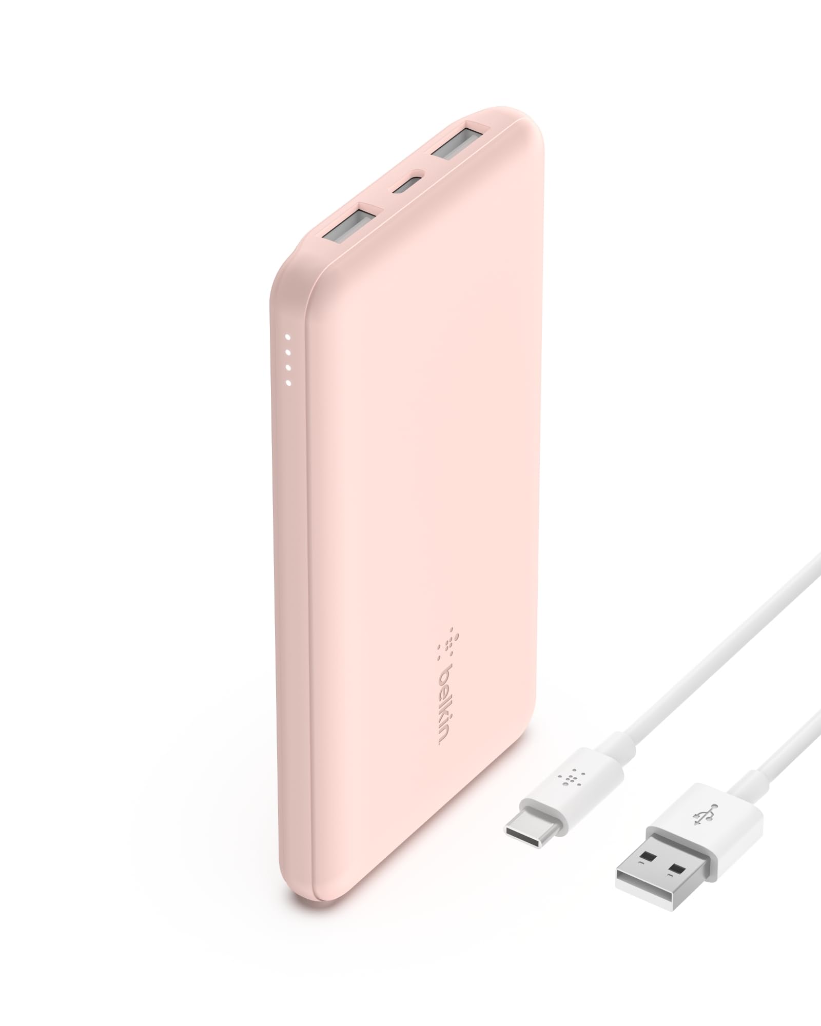پاور بانک قابل حمل Belkin 10000mAh، شارژر قابل حمل 10K USB-C با 1 پورت USB-C و 2 پورت USB-A، باتری پک برای شارژ تا 15 وات برای آیفون، گلکسی سامسونگ، ایرپاد، آیپد و ... - رزگلد سه خروجی رزگلد