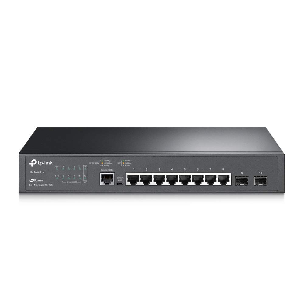 TP-Link TL-SG3210 v3 | سوئیچ گیگابیت 8 پورت، 2 اسلات SFP | یکپارچه سازی Omada SDN | مدیریت هوشمند L2+ | IPv6 | مسیریابی استاتیک | کیفیت خدمات L2/L3/L4، IGMP و LAG | ضمانت تولید کننده 5 ساله 8 پورت + 2 اسلات SFP