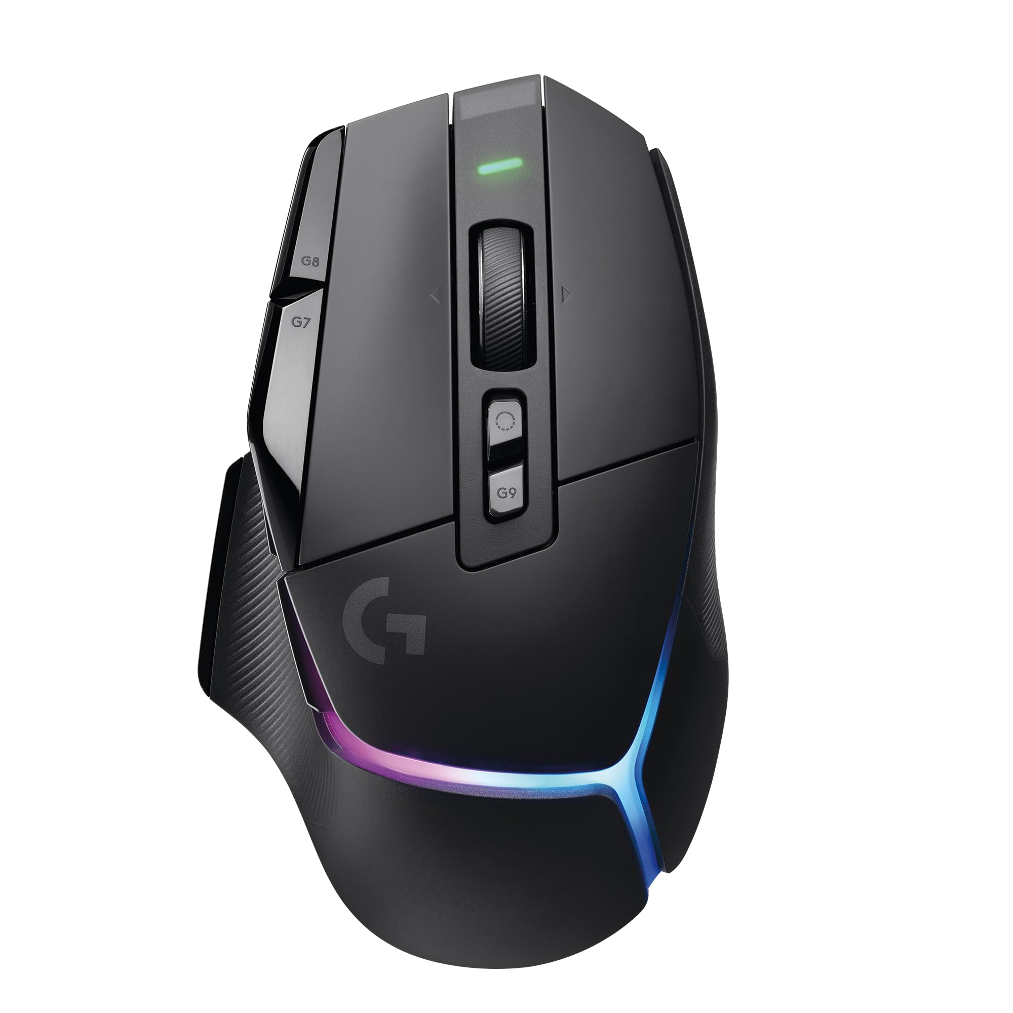 موشواره‌ی بی‌سیم اپتیکال Logitech G502 X Plus Lightspeed - از کلیدهای هیبرید LIGHTFORCE، رنگ‌های LIGHTSYNC RGB، حسگر بازی HERO 25K، سازگار با کامپیوتر - مک/ویندوز - مشکی، موشواره‌ی بی‌سیم مشکی با RGB