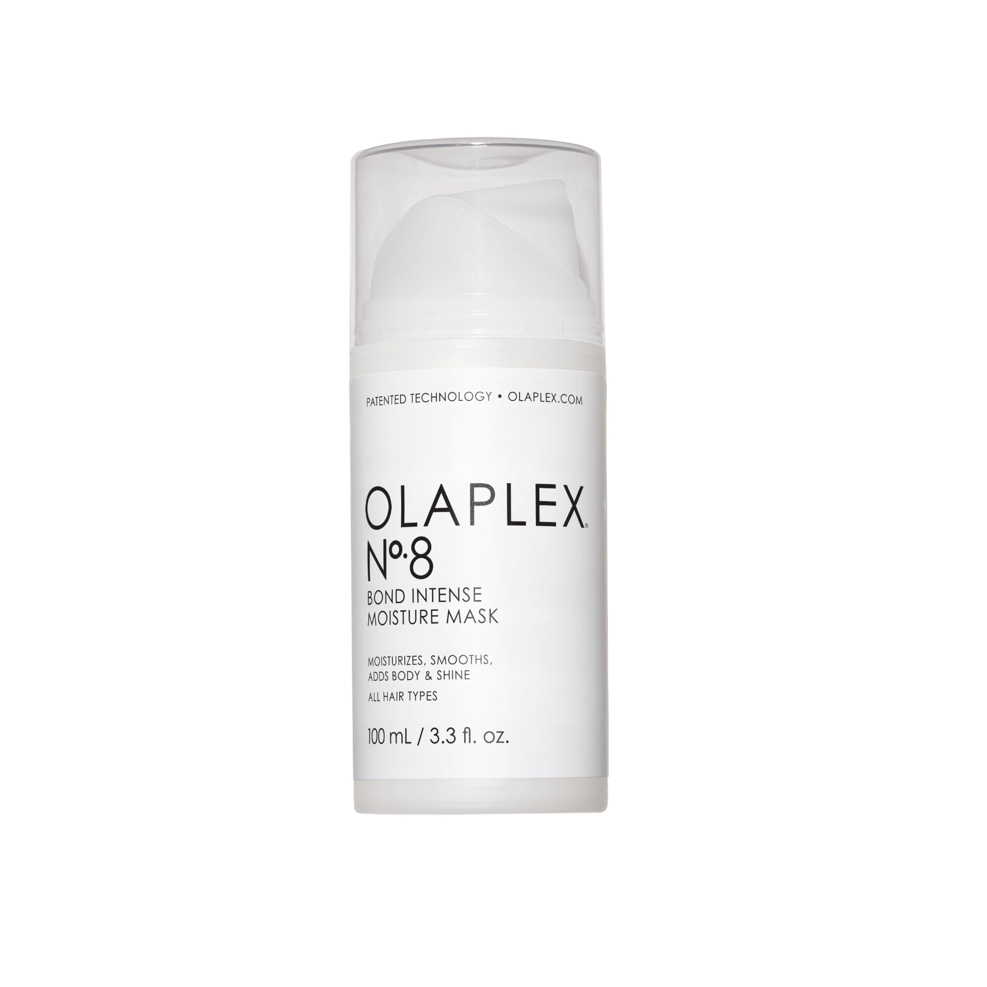 Olaplex شماره ۸: ماسک مرطوب‌کننده که موها را تغذیه و نرم می‌کند تا به نظر سالم بیایند و آسیب‌ها را ترمیم می‌کند. ۳.۳ اونس مایع. ۱۰۰ میلی‌لیتر (بسته‌ای ۱ عدد)