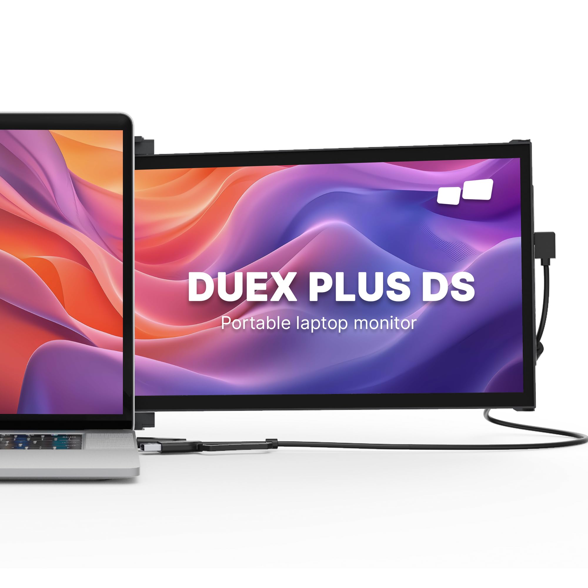 صفحه نمایش قابل حمل Duex برای لپ تاپ ها، مانیتور دوگانه با کیفیت تصویر فول اچ‌دی IPS اندازه 13.3 اینچ از Mobile Pixels، برای لپ تاپ، افزونه نمایشگر لپ تاپ با قابلیت پشتیبانی از پورت USB C/USB A، سازگار با ویندوز/مک/اندروید/نینتندو سوییچ (Plus)