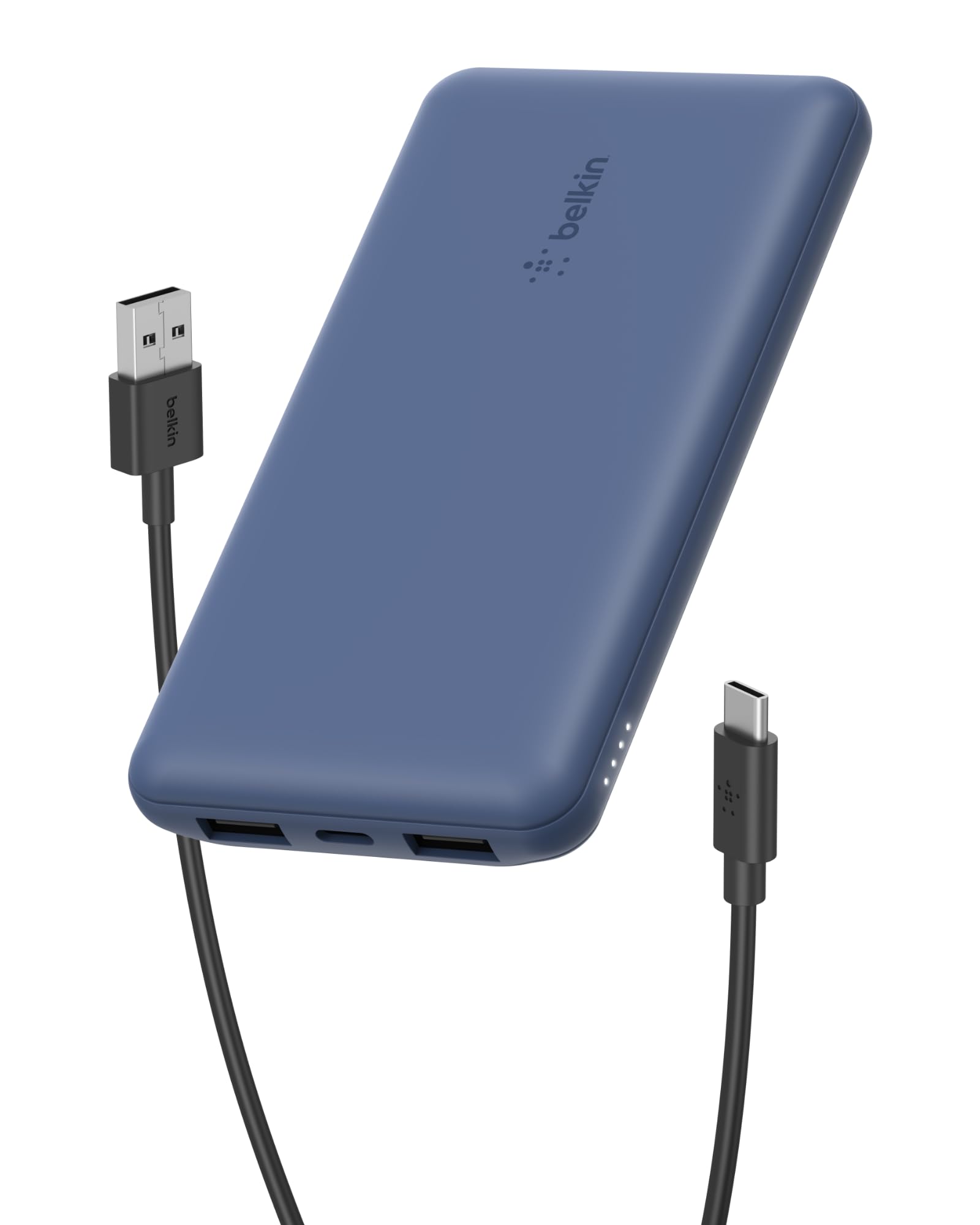 پاوربانک قابل حمل 10000 میلی آمپر بلکین، شارژر قابل حمل 10K USB-C با 1 پورت USB-C و 2 پورت USB-A، باتری قابل حمل برای شارژ تا 15 وات برای آیفون، گلکسی سامسونگ، AirPods، آیپد و موارد دیگر - آبی