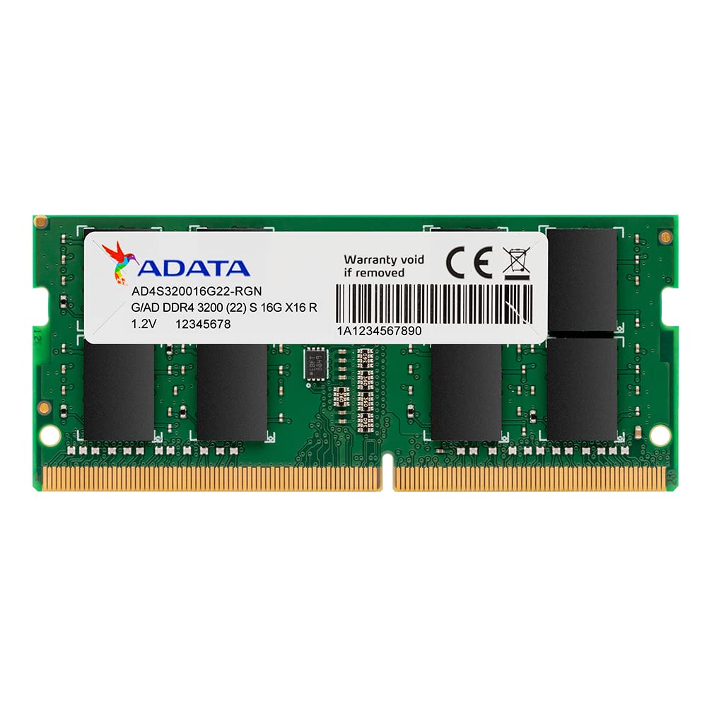 ADATA AD4S320032G22-SGN پریمیر 32GB 3200MHz CL22 SO-DIMM DDR4 RAM، سبز 32GB 3200MHz CL22 سبز