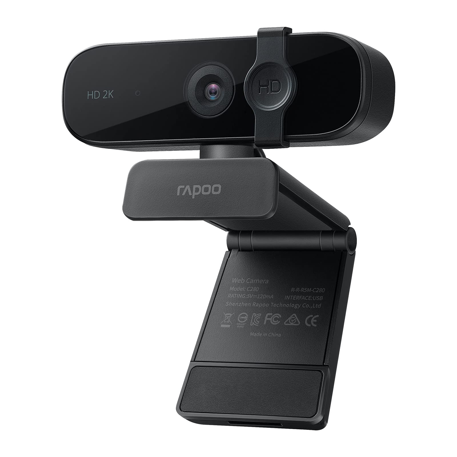 وب‌کم RAPOO C280 با کیفیت 2K USB2.0 با میکروفن و دوربین قابل چرخش