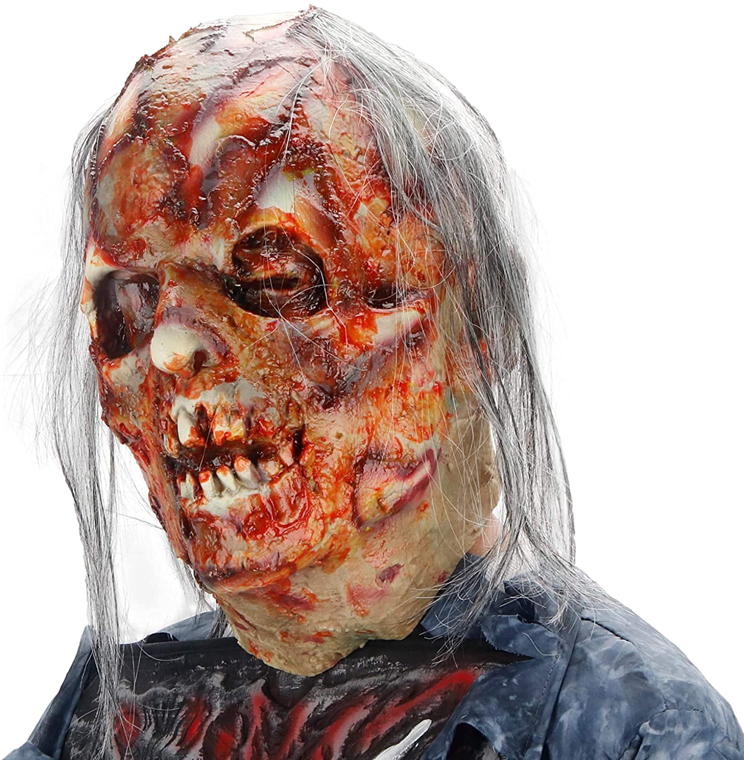 LESUFINE Bloody Zombie Mask with Hair Scary Walking Dead Creepy Halloween Costume Party Latex Horror Props
ماسک زنبور خون آلود با مو مخوف The Walking Dead لباس هالووین ترسناک جشنواره لاتکس ترسناک