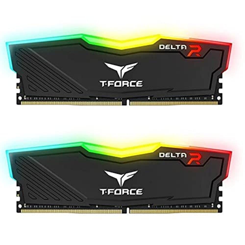 گروه تیم تی فورس دلتا RGB 16 گیگابایت 2x8 گیگابایت DDR4 3200 مگاهرتز CL16 UDIMM مشکی، TF3D416G3200HC16FDC01