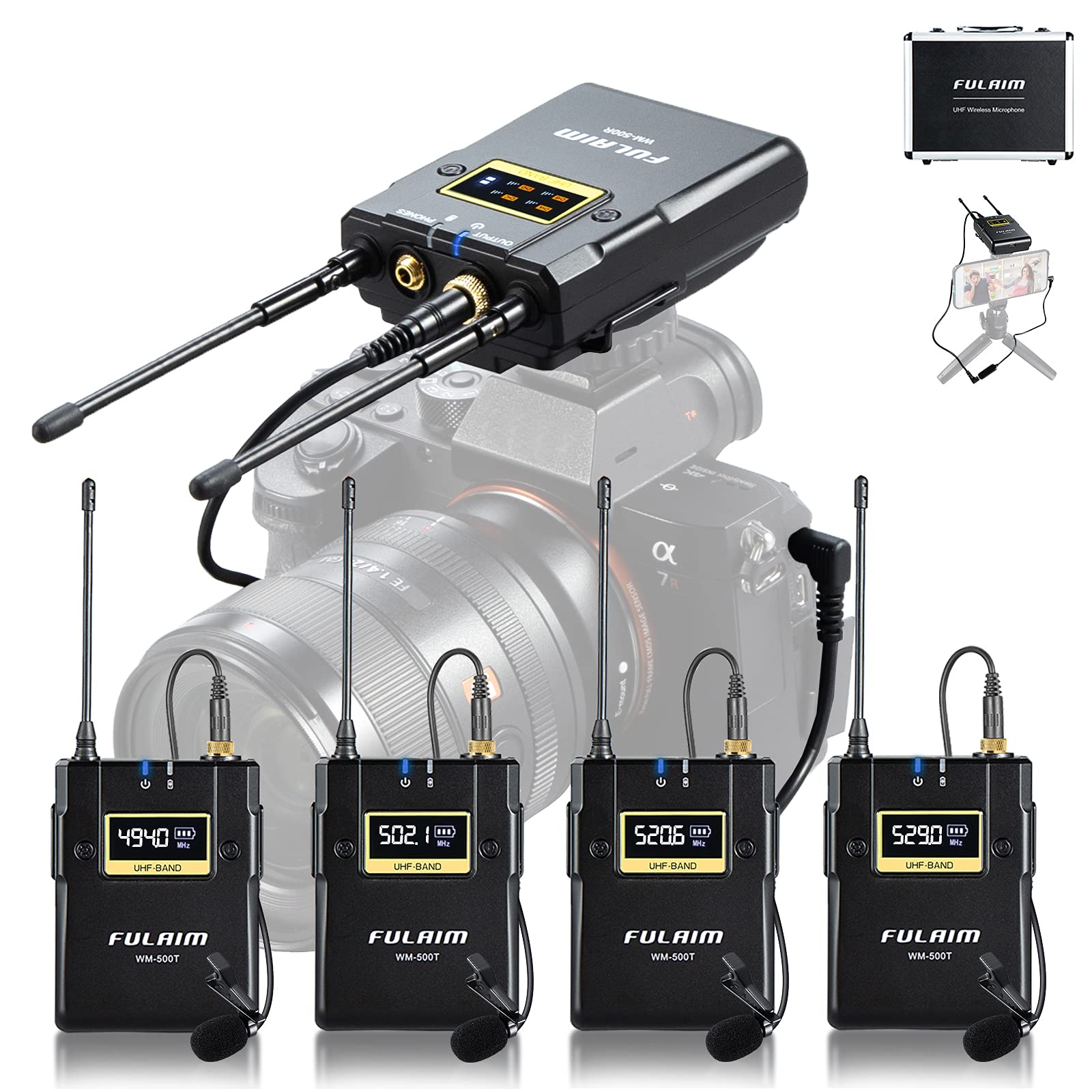 سیستم میکروفون بی‌سیم لاوالیر FULAIM WM500