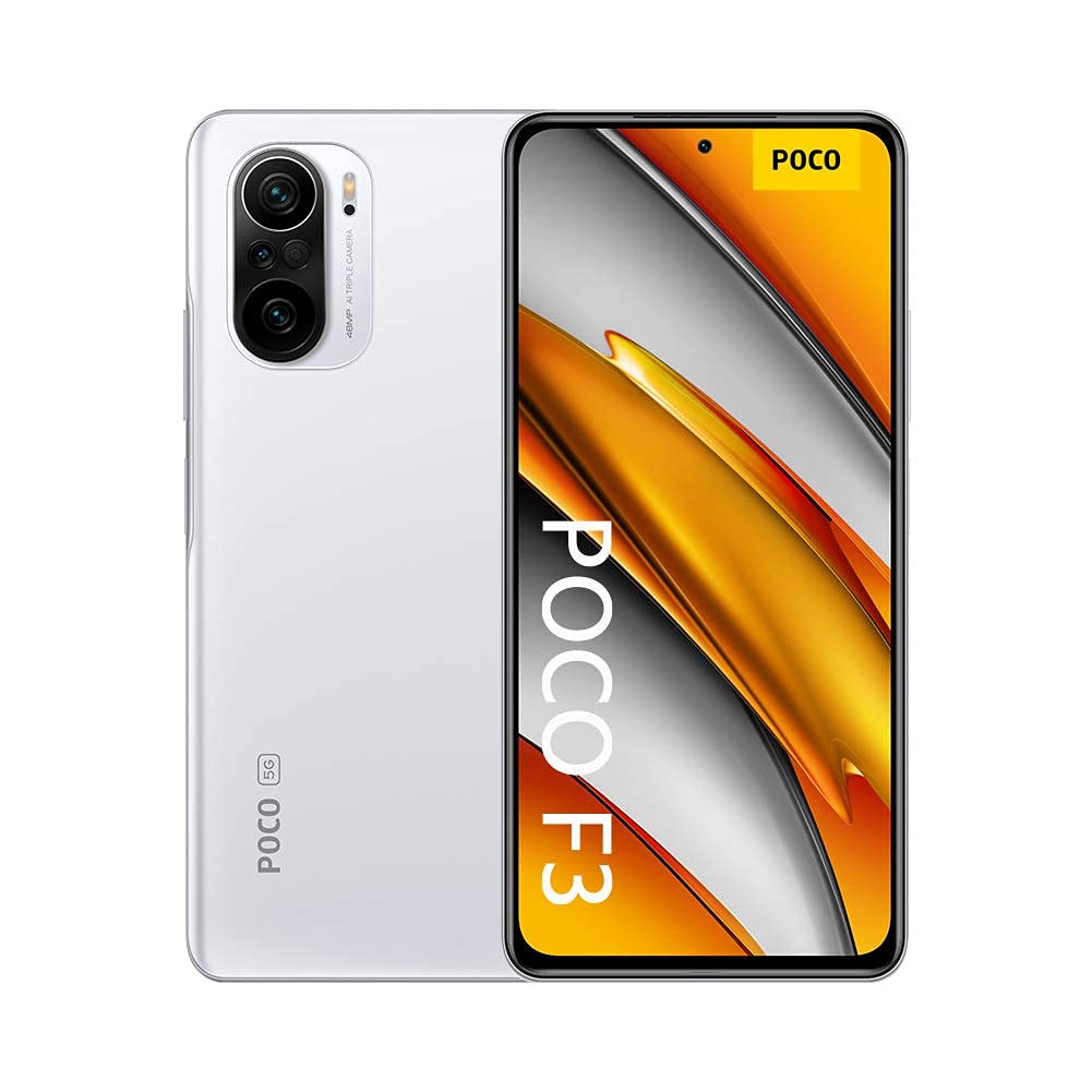 گوشی Xiaomi Poco F3 دو سیم‌کارته با صفحه نمایش Amoled و رنگ سفید قطبی، دارای ۸ گیگابایت رم و ۲۵۶ گیگابایت حافظه داخلی، پشتیبانی از فناوری‌های ۵G و LTE است.