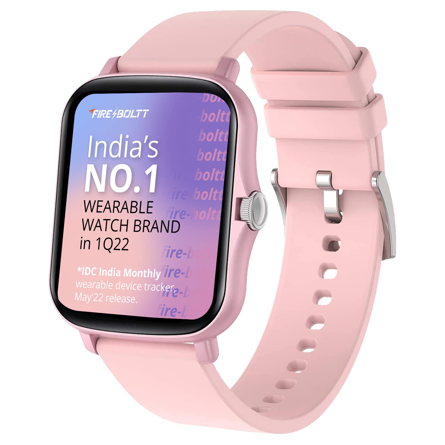 Fire-Boltt Beast Spo2 با نمایشگر لمسی کامل اندازه بزرگترین صنعت با اندازه 1.69 اینچ Smart Watch با نظارت بر اکسیژن خون، نظارت بر ضربان قلب، چهره‌های چندگانه و عمر باتری بلند (صورتی)