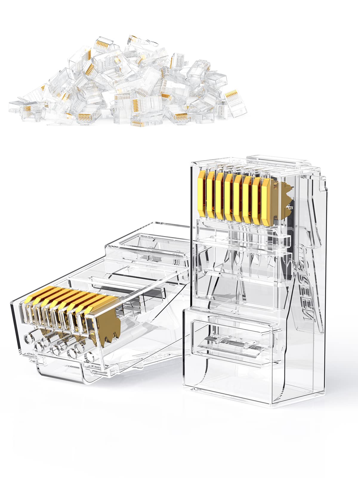 UGREEN RJ45 Connector Cat6 50 Pack RJ45 Non-Passthrough Plug Ethernet Cable Crimp LAN Connector Crystal Unshielded Crimp Connector Gold Plated Network Plug for Solid Wire and Standard Cable Model B

رابط RJ45 UGREEN نوع Cat6 50 عدد پلاگ RJ45 بدون عبور اترنت وصل کردن LAN کریمپ کانکتور بلوری بدون پوشش طلاپوش شده برای سیم جامد و کابل استاندارد مدل B
