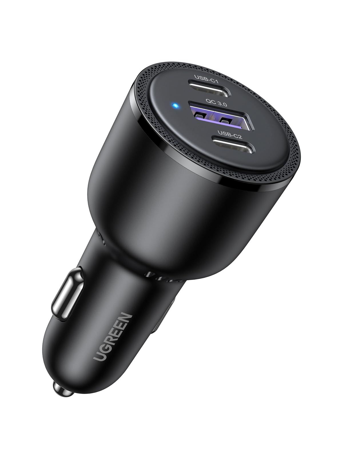 آداپتور شارژر خودروی سریع UGREEN 69W با 3 پورت شارژر موبایل خودرو و پلاگ شارژر لپ تاپ منطبق با آیفون ۱۶ پرو مکس، مک بوک پرو/ایر، سامسونگ اس ۲۴ الترا، استیم دک.