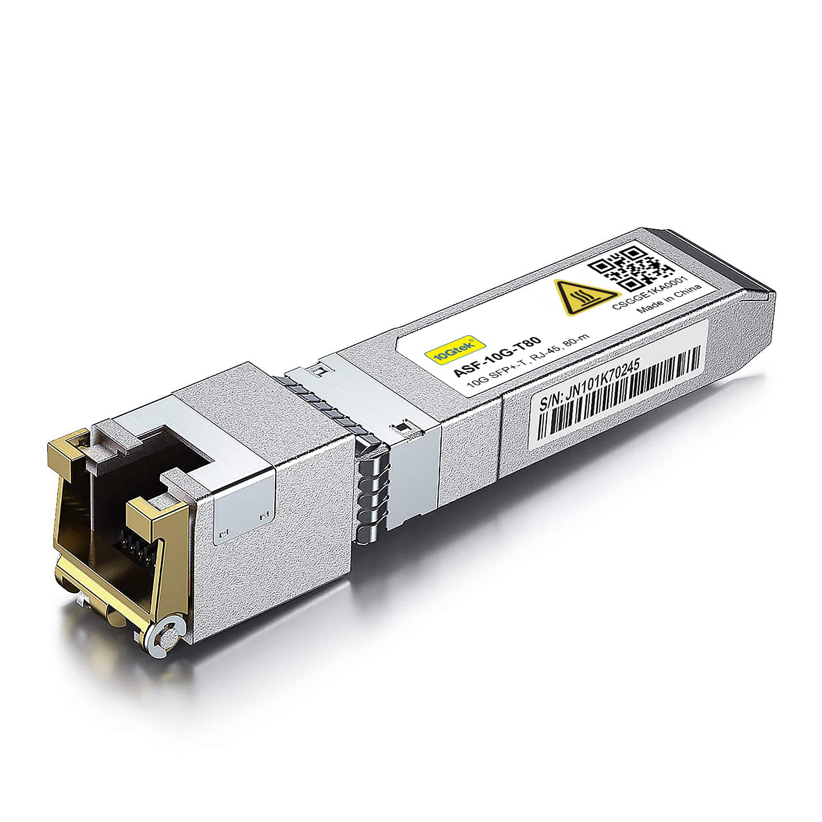 10Gtek ماژول 10 گیگابیت بیس-تی اف پلاس به RJ45 برای RJ45 تراکنشیور، مس اترنت CAT.6a، برای سیسکو SFP-10G-T-80، یوبیکوئیتی یونی‌فای، نت‌گیر، دی-لینک و سایر دستگاه‌ها. 3.10G-T: 80 متر