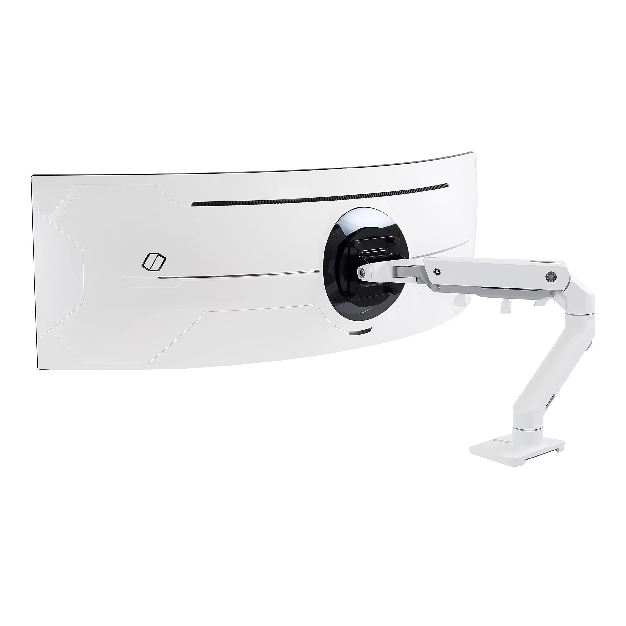 ارگوترون - بازوی تک نمایشگر اولتراواید HX با پیچش HD فناوری CF دارای اختراع استاندارد VESA - مناسب برای نمایشگرهای منحنی 1000R تا 49 اینچ با وزن 12.7-19.1 کیلوگرم ضمانت 10 ساله - بازوی HX سفید نمایشگر HD 1