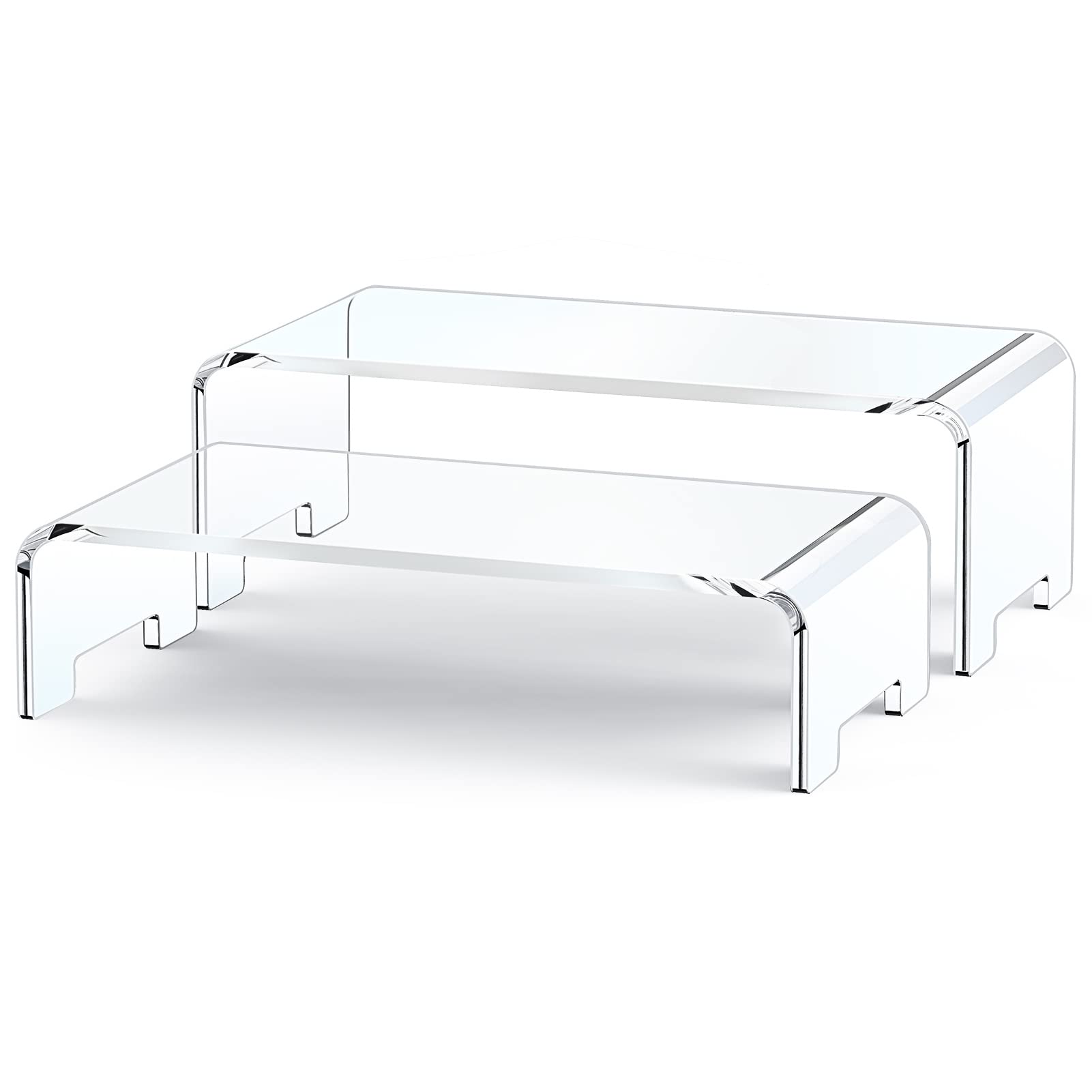 استند دو پک Zimilar 2 Pack Monitor Stand Riser، استند کامپیوتری اکریلیک برای کامپیوتر، لپتاپ، پرینتر، دفترچه یادداشت، آی مک، استند شفاف لپتاپ و استند مانیتور (اکریلیک بزرگ و کوچک)
