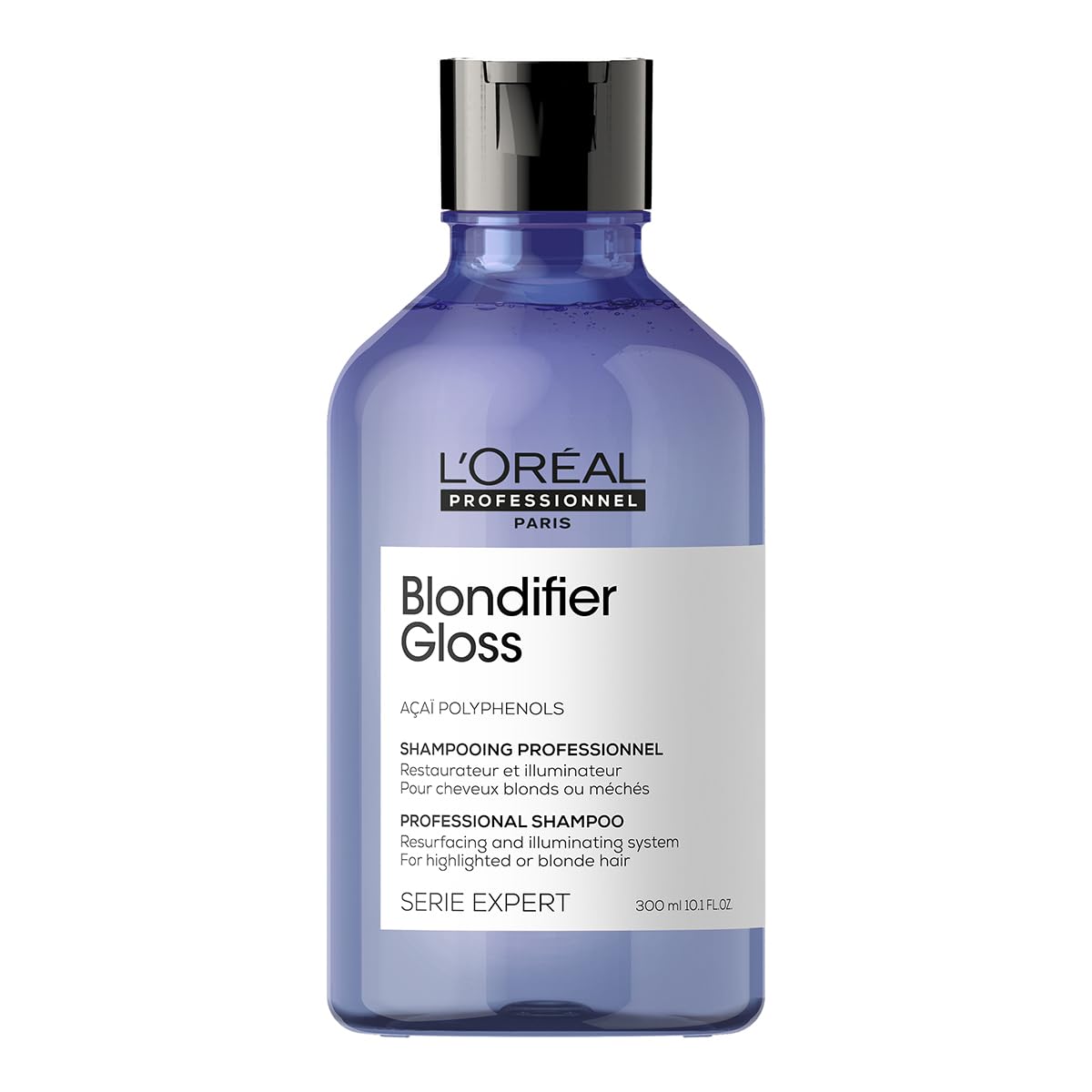 شامپو براق کننده لورآل پروفسیونال | Blondifier Gloss | بازسازی موهای رنگ شده | غنی شده با عصاره آسایی برای مقابله با برنج | برای موهای روشن یا برجسته | سری اکسپرت | 300 میلی‌لیتر