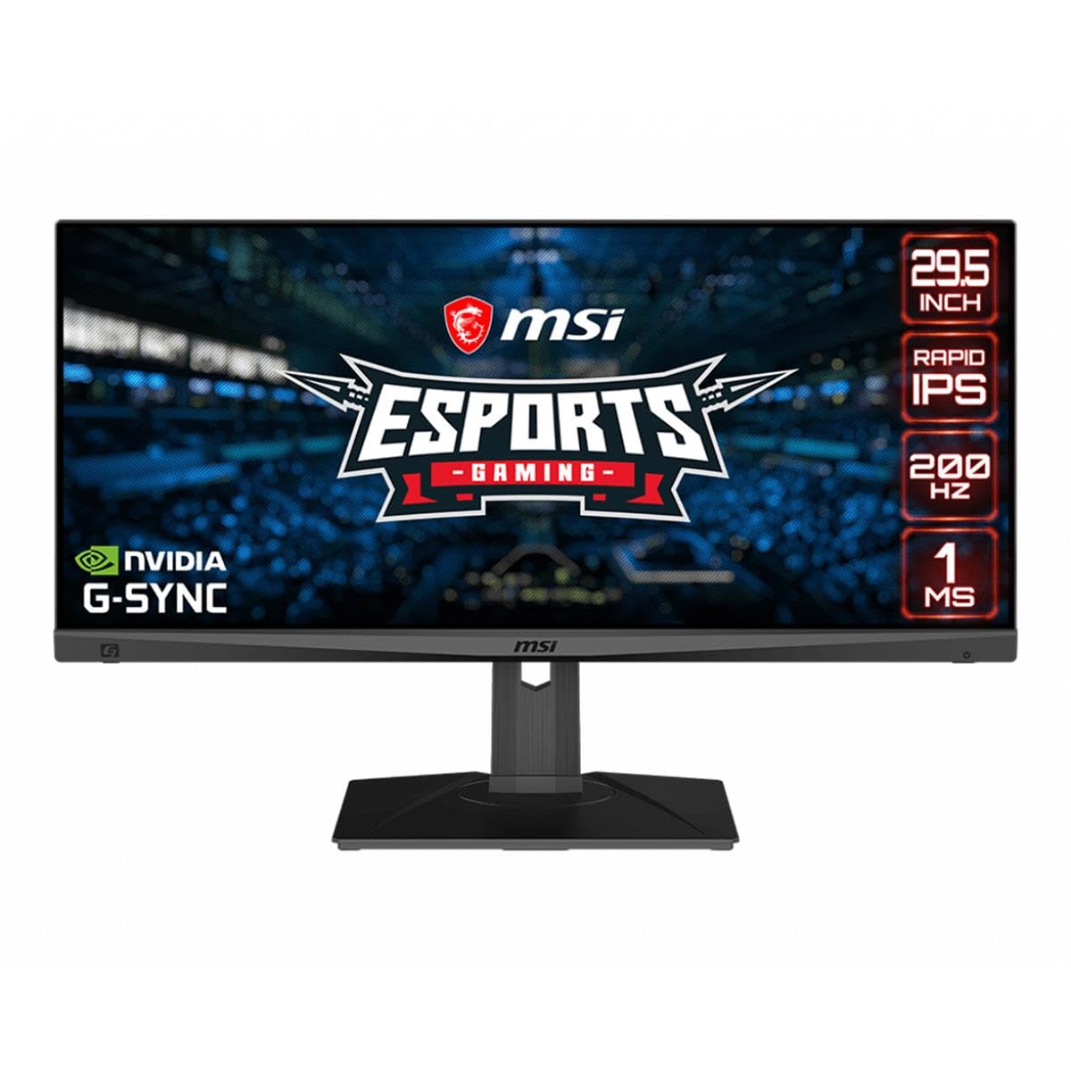 مانیتور بازی MSI Full HD Rapid IPS 1ms 2560 x 1080 Ultra Wide 200Hz Refresh Rate HDR Ready G Sync Compatible 30 اینچ Optix MAG301RF، مشکی