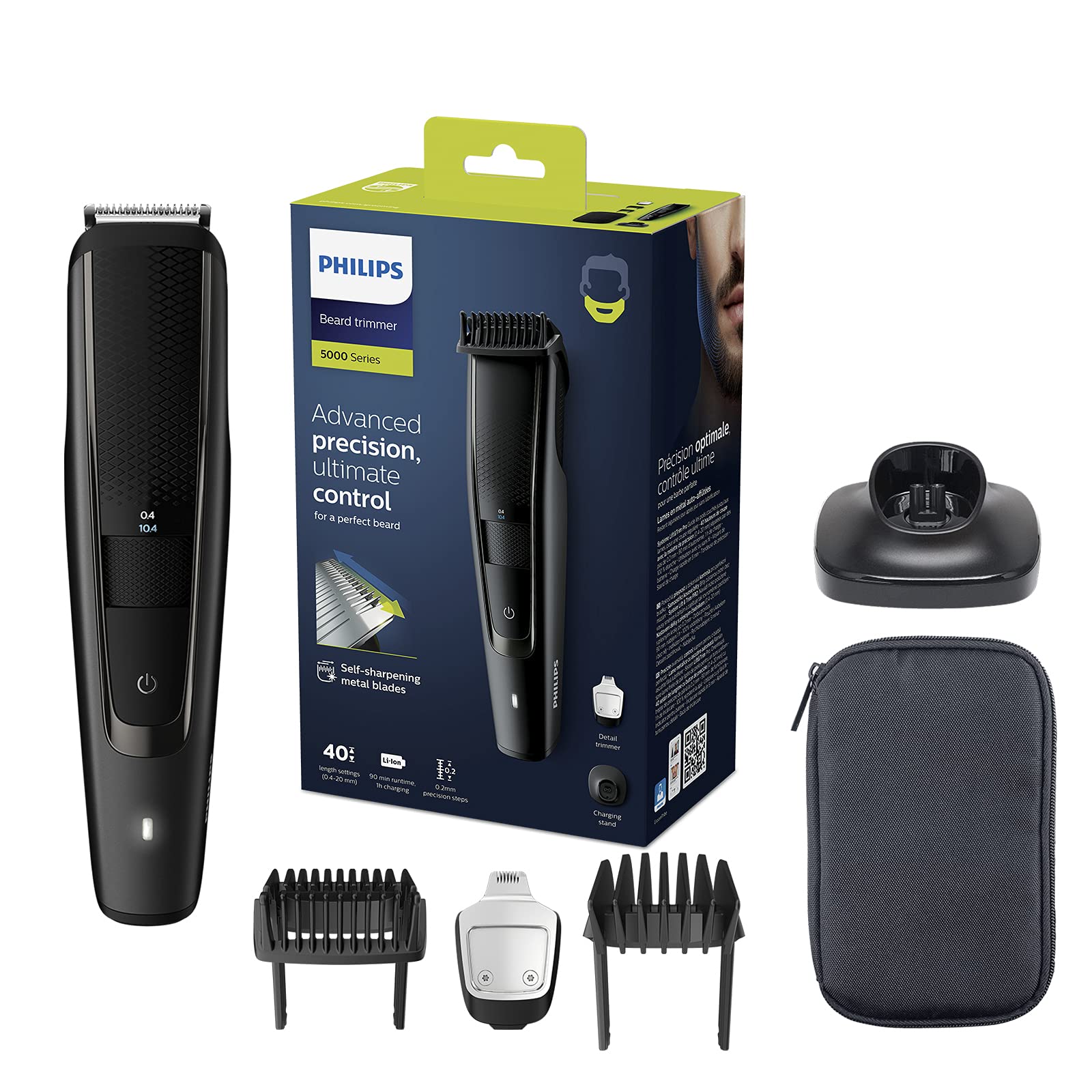 PHILIPS تراش سری 5000 با سیستم جدا کردن و تراشیدن به نام لیفت و تریم پرو (مدل BT5515/13)، تراش سری 5 سیاه + 3 لوازم جانبی