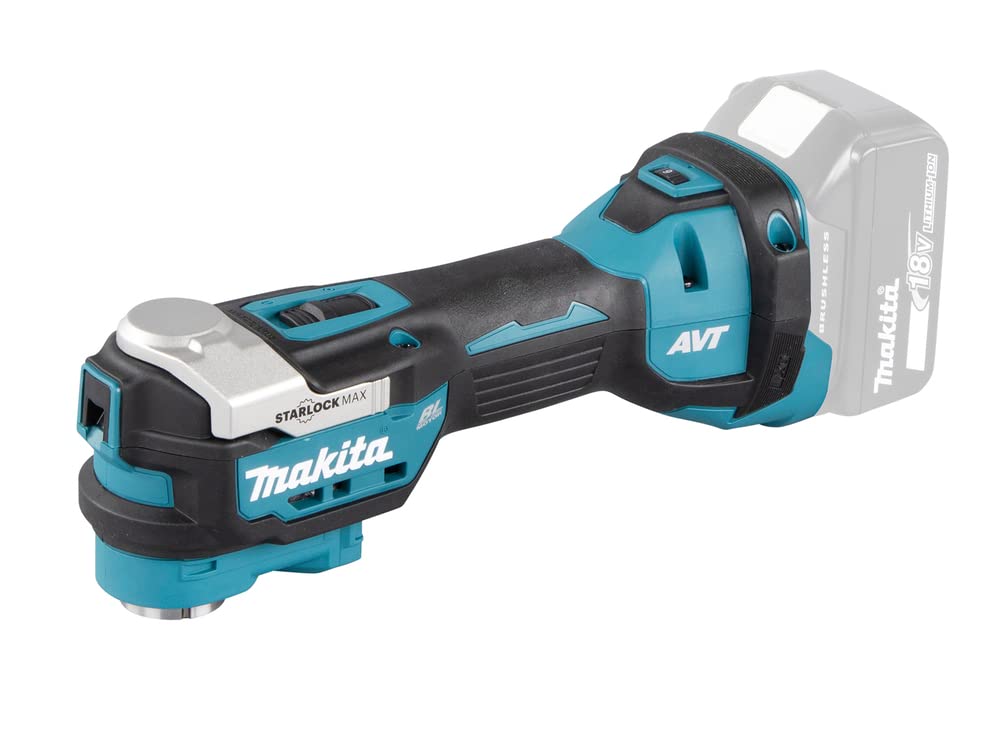 مدل Makita 18V Li-ion LXT Brushless Multi-Tool باتری ها و شارژر تضمین نشده آبی DTM52Z زاویه‌دار