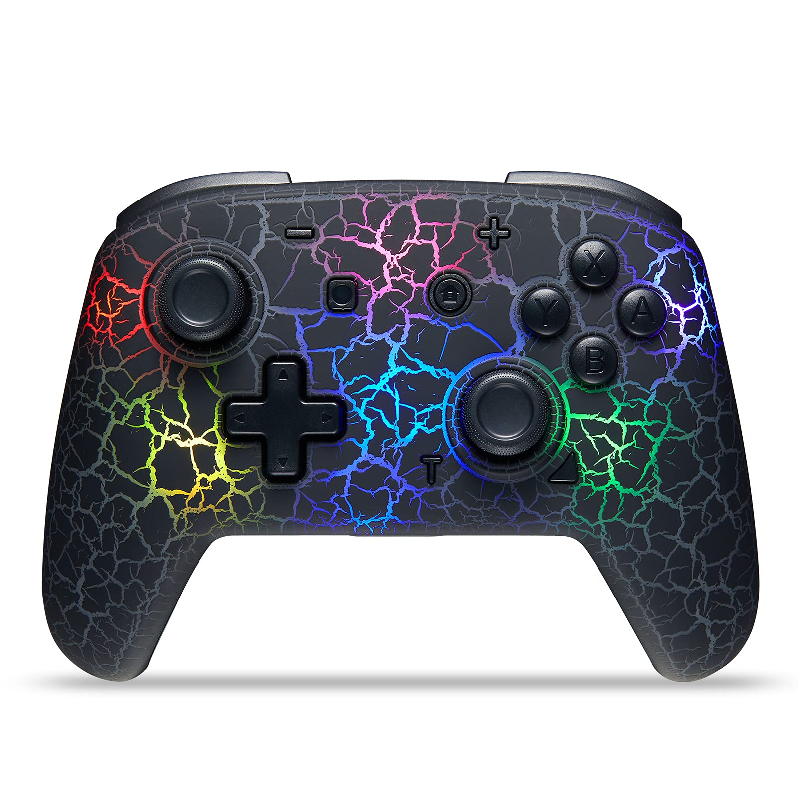 کنترلر BlNBOK Switch، کنترلر بی‌سیم Switch Pro برای Switch/Switch Lite/Switch OLED، دارای ۸ رنگ قابل تنظیم LED ویژه، بازیاب بی‌سیم با کنترل کرک/توربو/حرکت منحصر به فرد (سیاه)